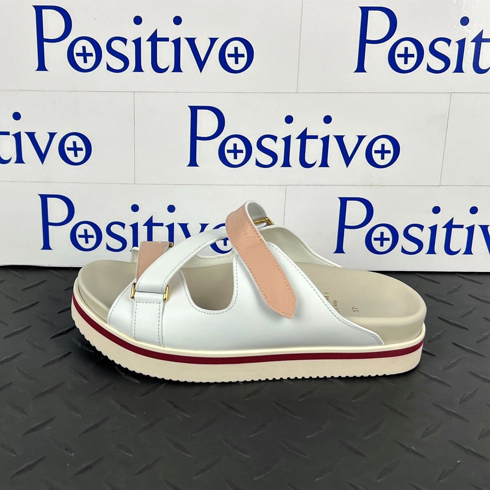 image of Buscemi Womens Sandal Strap White Trio Leather Sandals Us 7