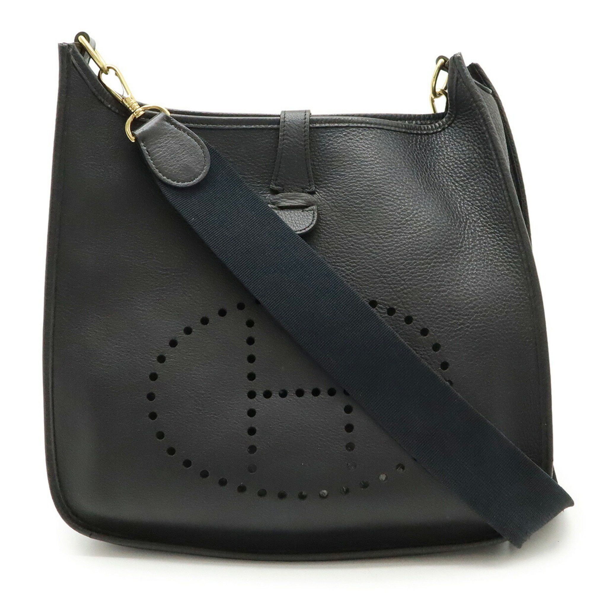 Hermes Evelyn I Gm Shoulder Bag Togo Leather Black A Stamp, Women's
