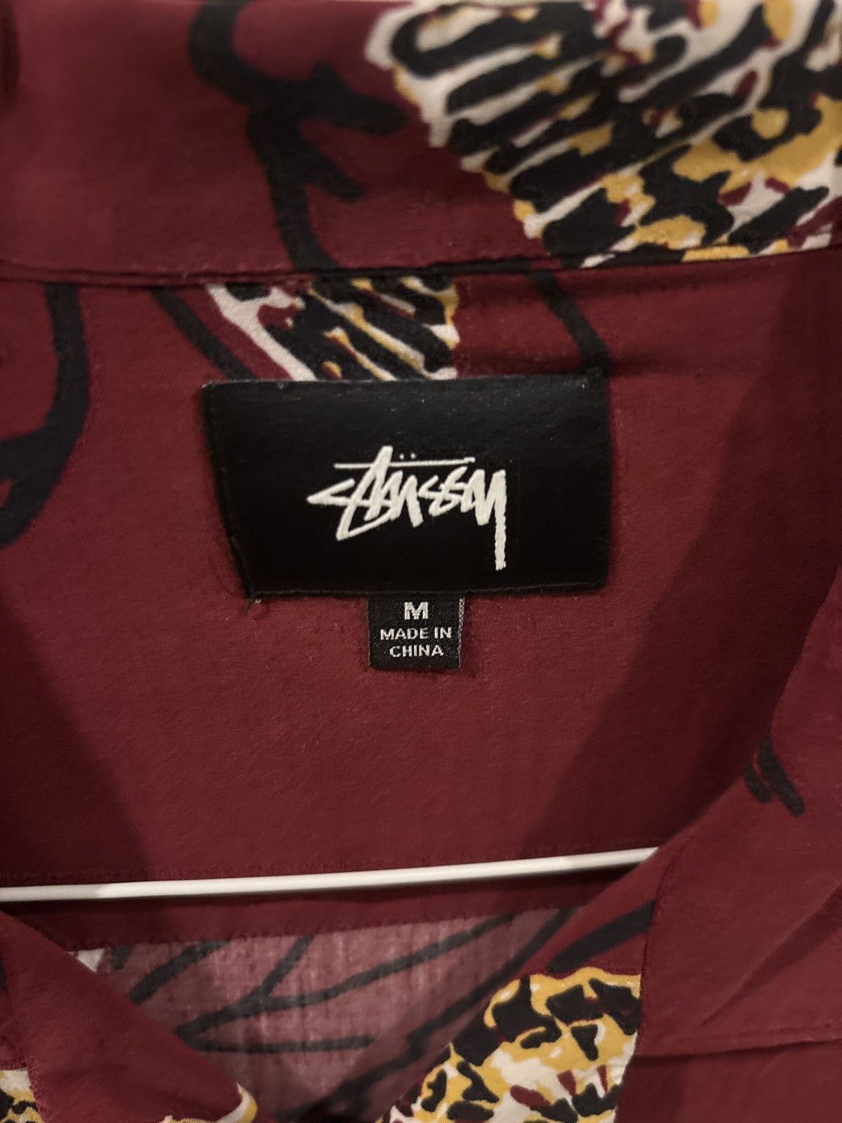 Stussy Maroon Red Butterfly Shirt Size US M / EU 48-50 / 2 - 3 Thumbnail