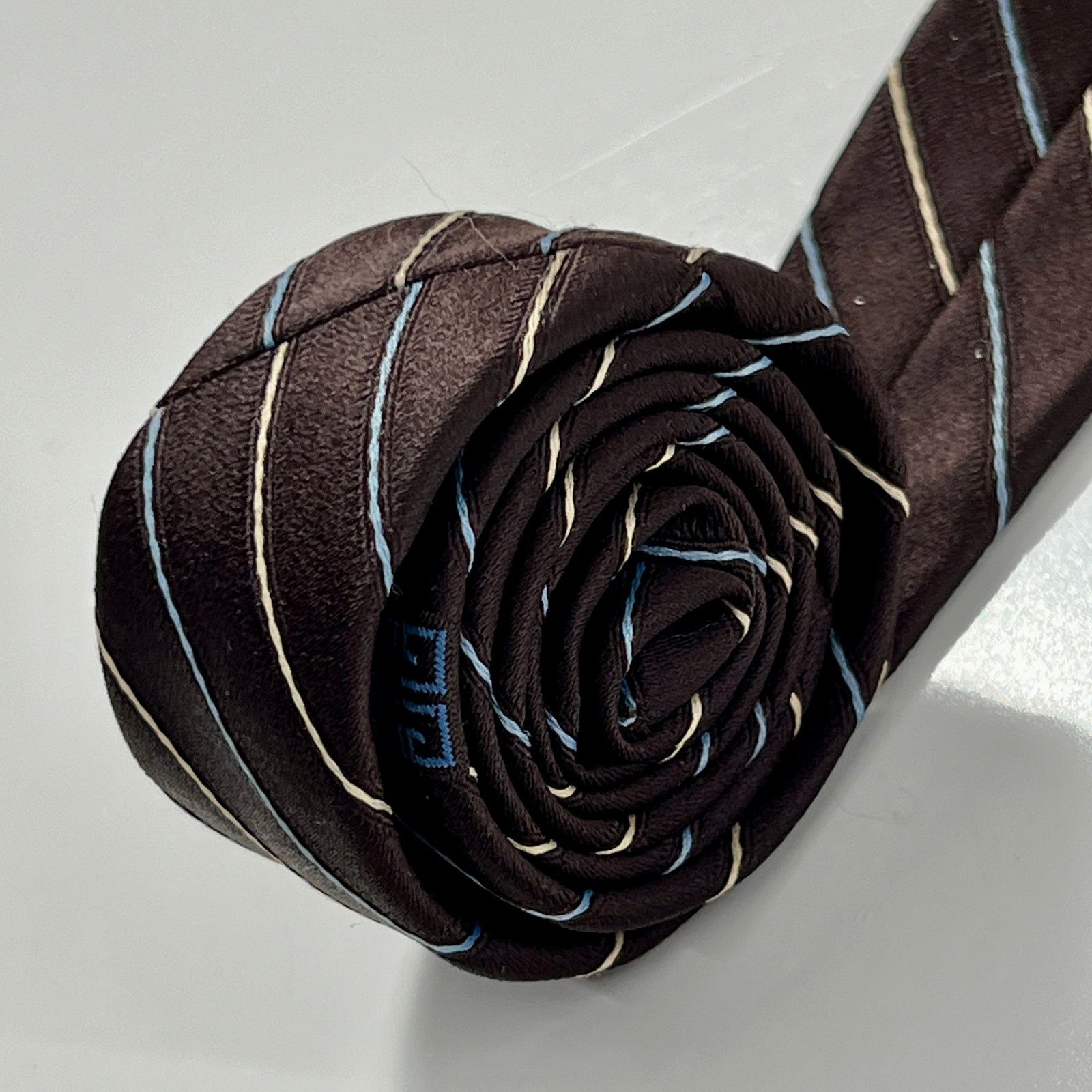 Givenchy Givenchy Gentlemen Paris Men's Tie Brown Blue White Necktie Size ONE SIZE - 8 Thumbnail