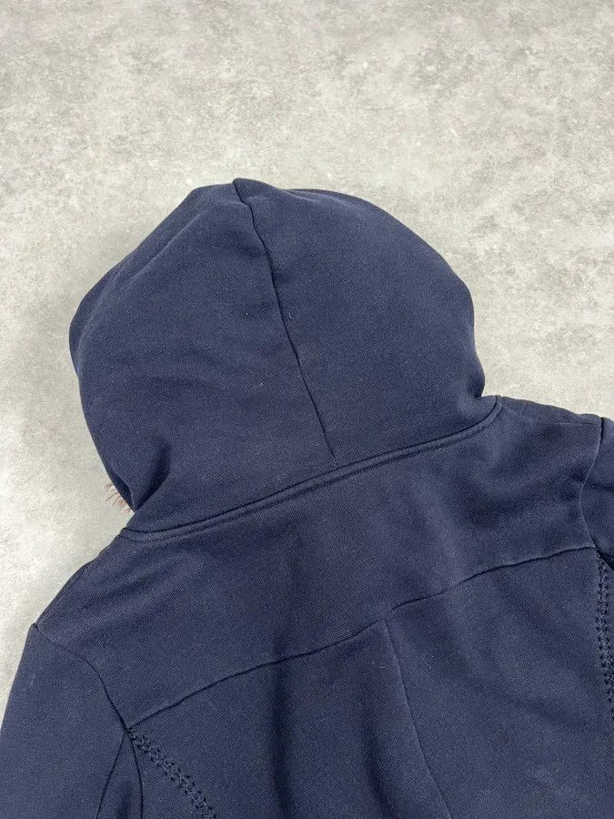 Marithe + Francois Girbaud 2000s Marithé + François Girbaud Navy Fur Hooded Cardigan Jacket Size US M / EU 48-50 / 2 - 8 Thumbnail