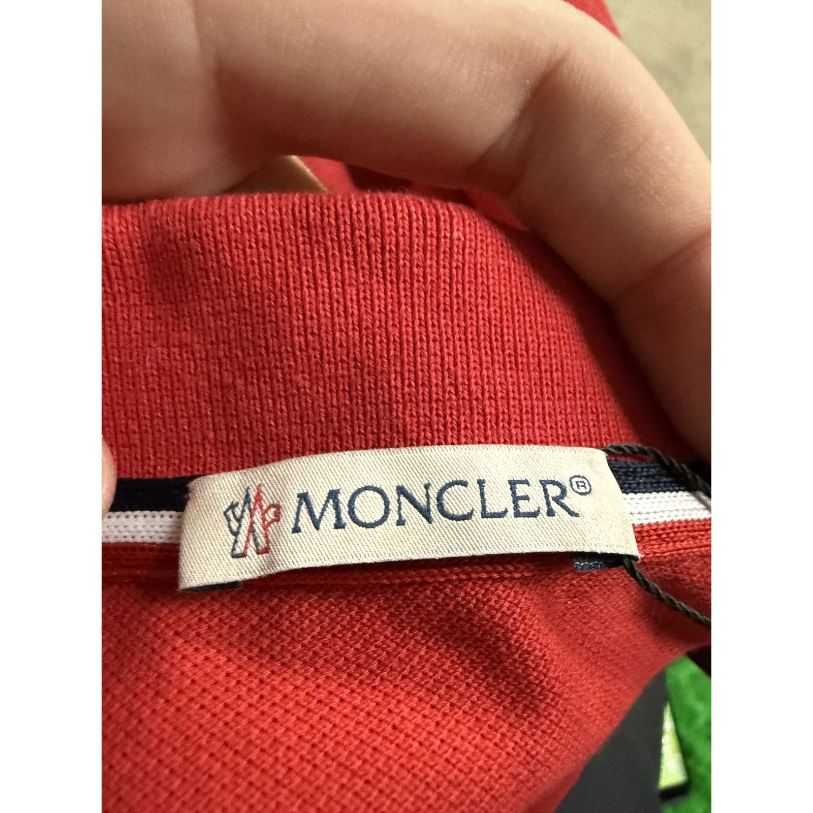 Moncler Moncler Polo Red Used Large Size US L / EU 52-54 / 3 - 8 Thumbnail