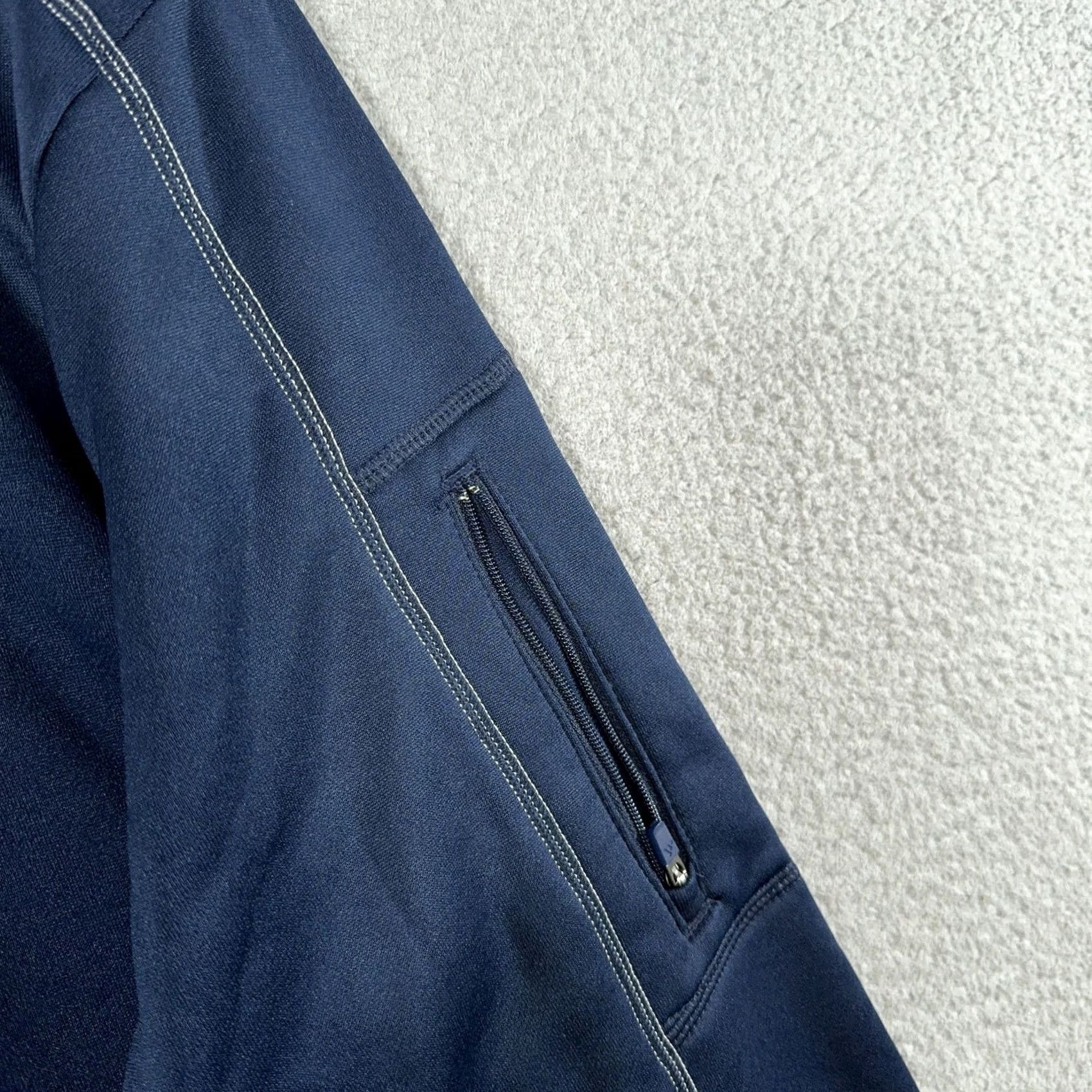 Adidas Adidas Pullover Jacket Mens XL Navy Blue 1/4 Zip Track Windbreaker Lightweight Athletic Size US XL / EU 56 / 4 - 6 Thumbnail