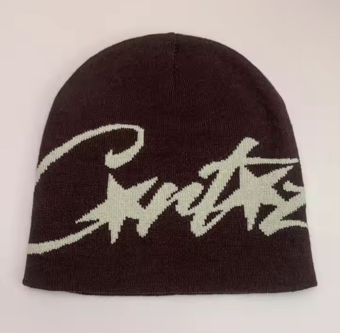 Other Y2K Hip Hop Coffee Brown Star Knit Beanie Hat Skullies Cap Size ONE SIZE - 1 Thumbnail