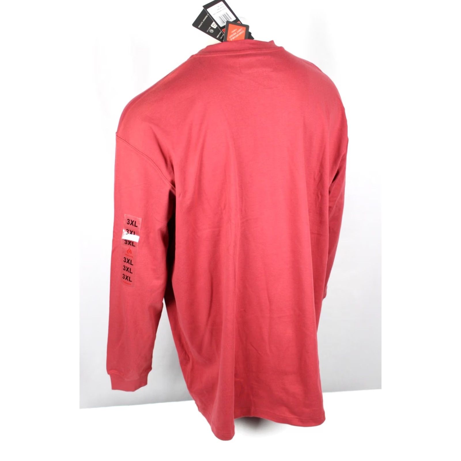 Vintage Forge FR Men's Henley Long Sleeve T Shirt 3XL Red Flame Resistant 100% Cotton Shirt Mens Size US XXL / EU 58 / 5 - 2 Thumbnail