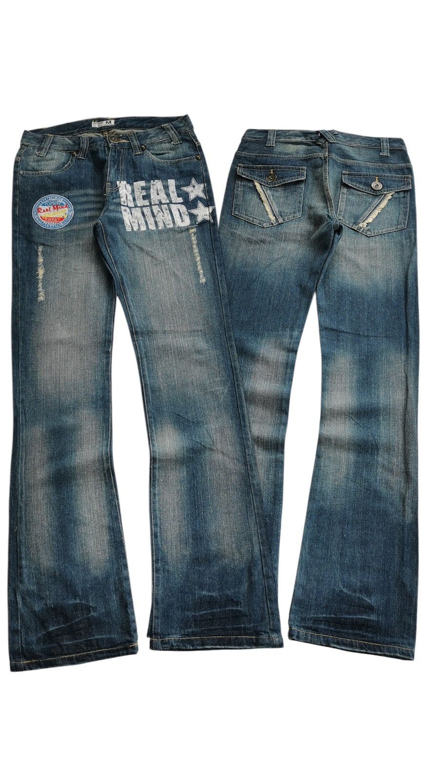 Japanese Brand Real Mind Japan Fxckin Print Bootcut Jeans Size US 30 / EU 46 - 2 Thumbnail