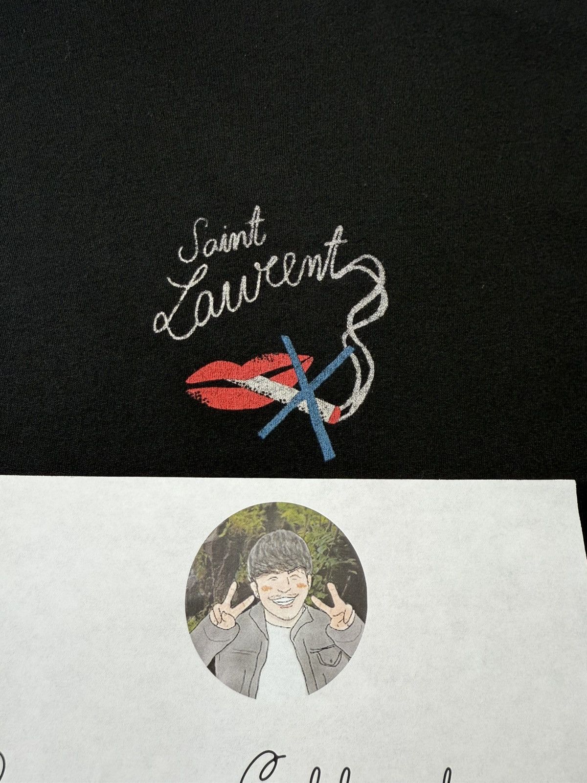 Saint Laurent Paris Saint Laurent No Smoking Logo Tee L Size US L / EU 52-54 / 3 - 7 Thumbnail