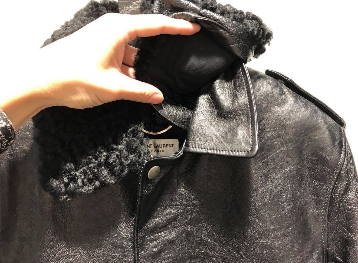 Saint Laurent Paris 18SS HEAVEN Embroidered Aivator Leather Jacket sz50 Size US M / EU 48-50 / 2 - 3 Thumbnail