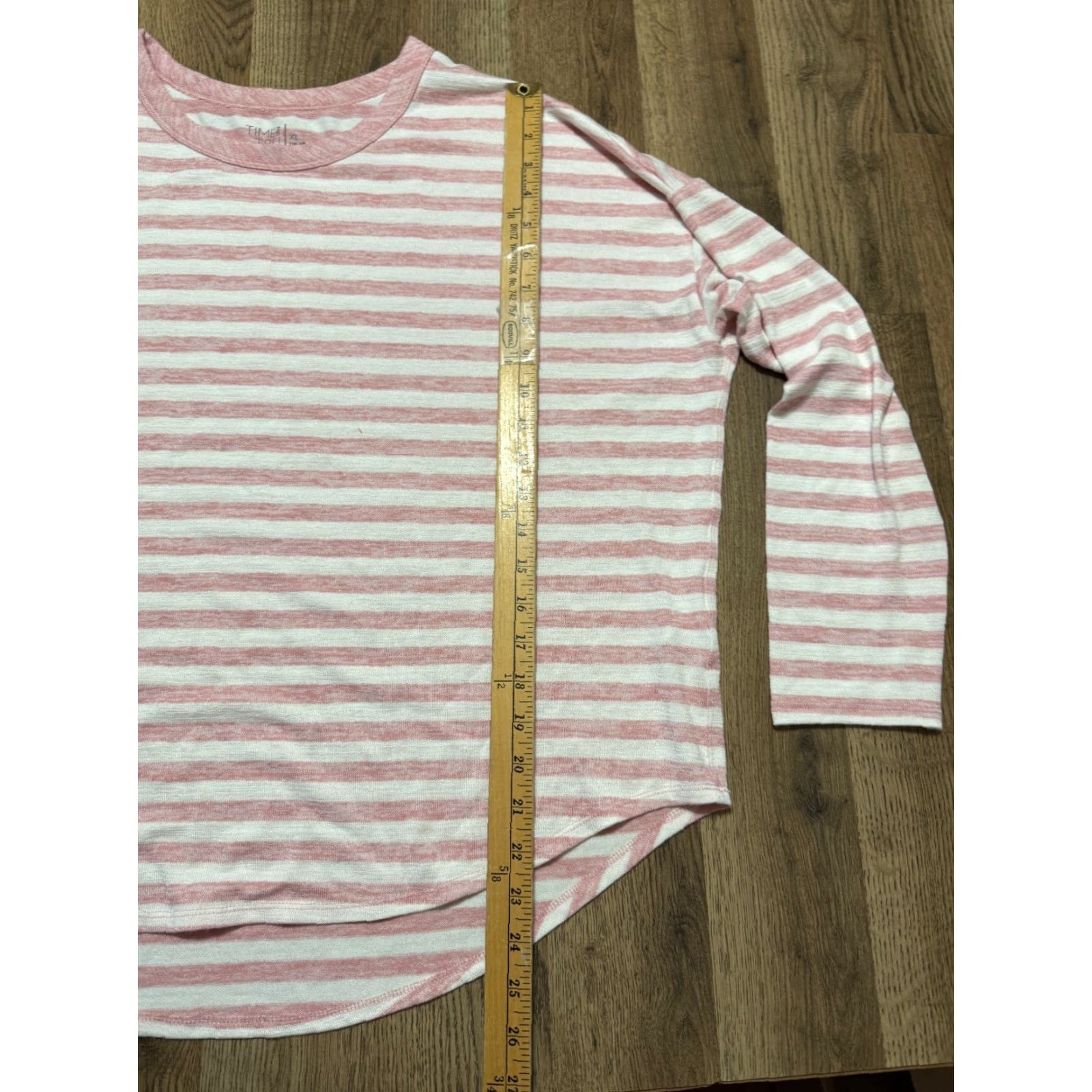 Vintage Time & Tru Shirt Women's XL Pink White Striped Long Sleeve Shirt Size XL / US 12-14 / IT 48-50 - 7 Thumbnail