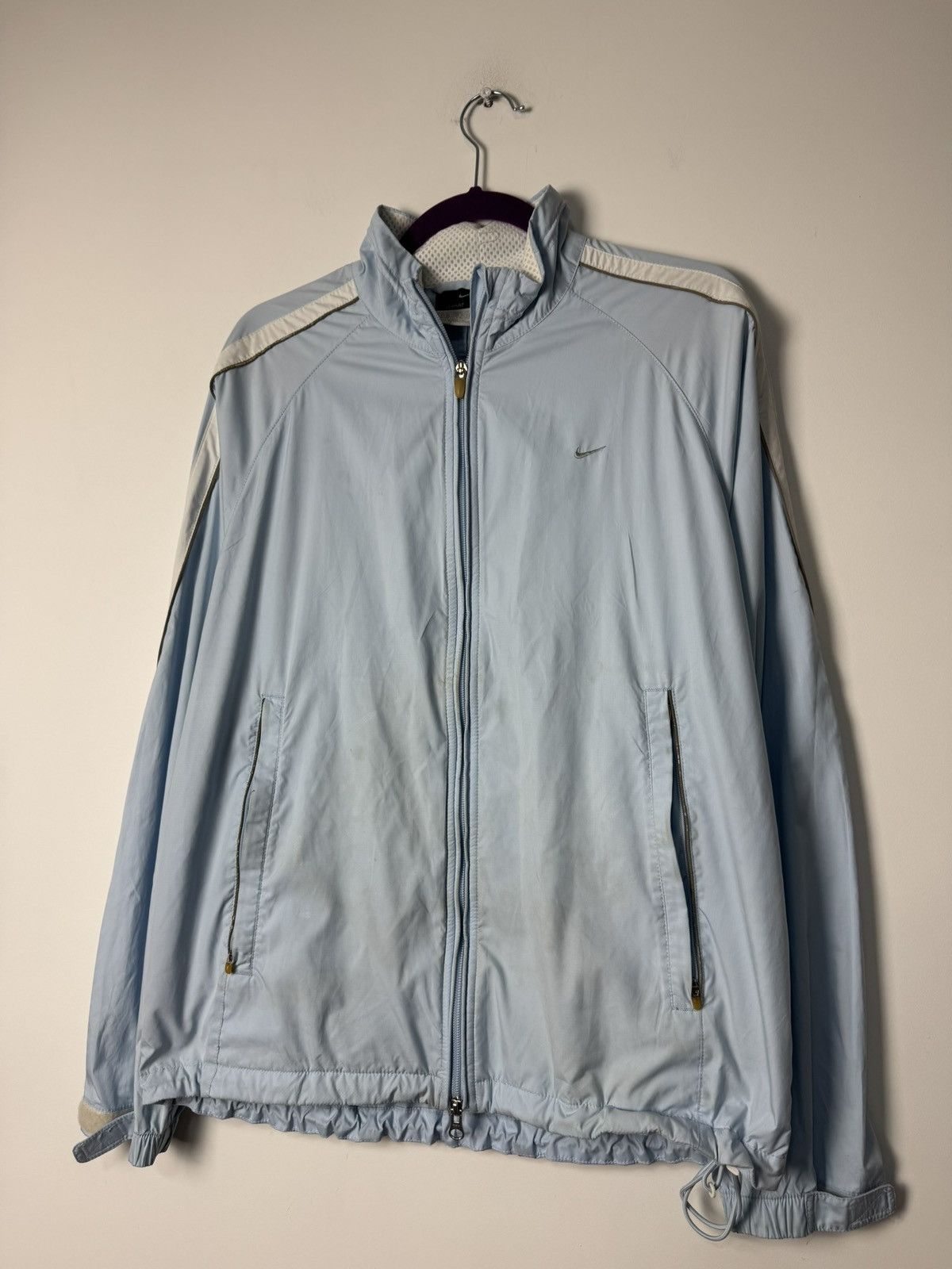 Nike Nike Swoosh Light Blue Track Jacket Vintage 00s Windbreaker Size US M / EU 48-50 / 2 - 3 Thumbnail