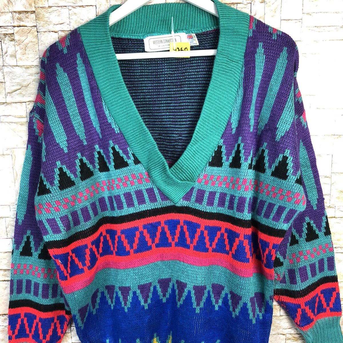 Homespun Knitwear Western Collection Green vintage art Knitwear #A260 Size US M / EU 48-50 / 2 - 5 Thumbnail