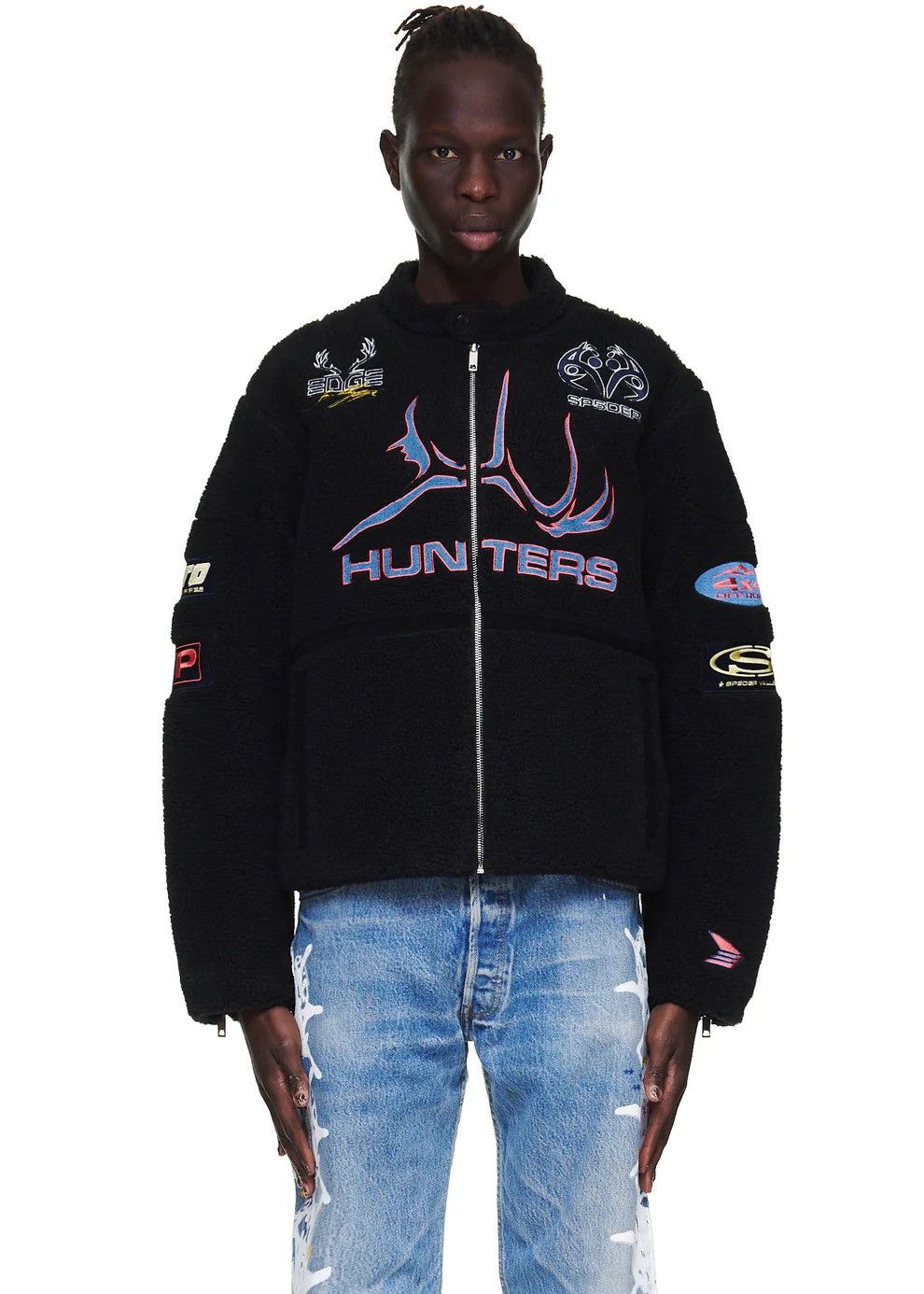 Sp5der Sp5der Black Sherpa Hunter Moto Jacket Size US M / EU 48-50 / 2 - 18 Thumbnail
