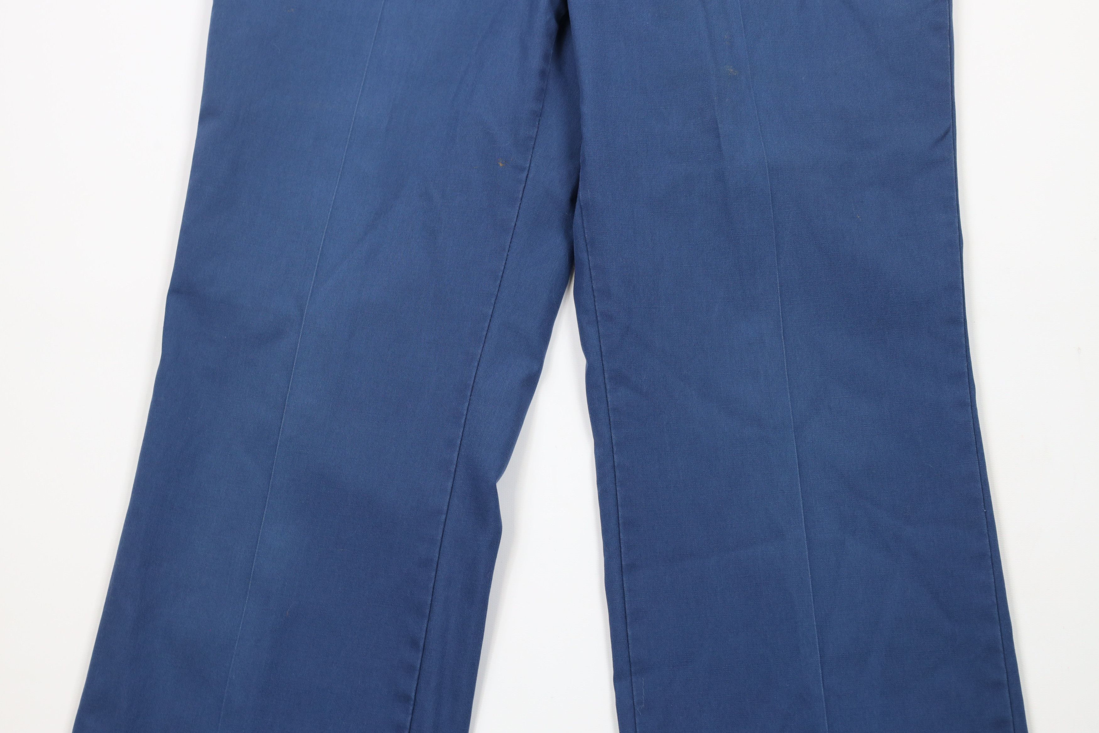 Vintage Vintage 70s Streetwear Flared Wide Leg Chino Pants Blue USA Size US 32 / EU 48 - 3 Thumbnail