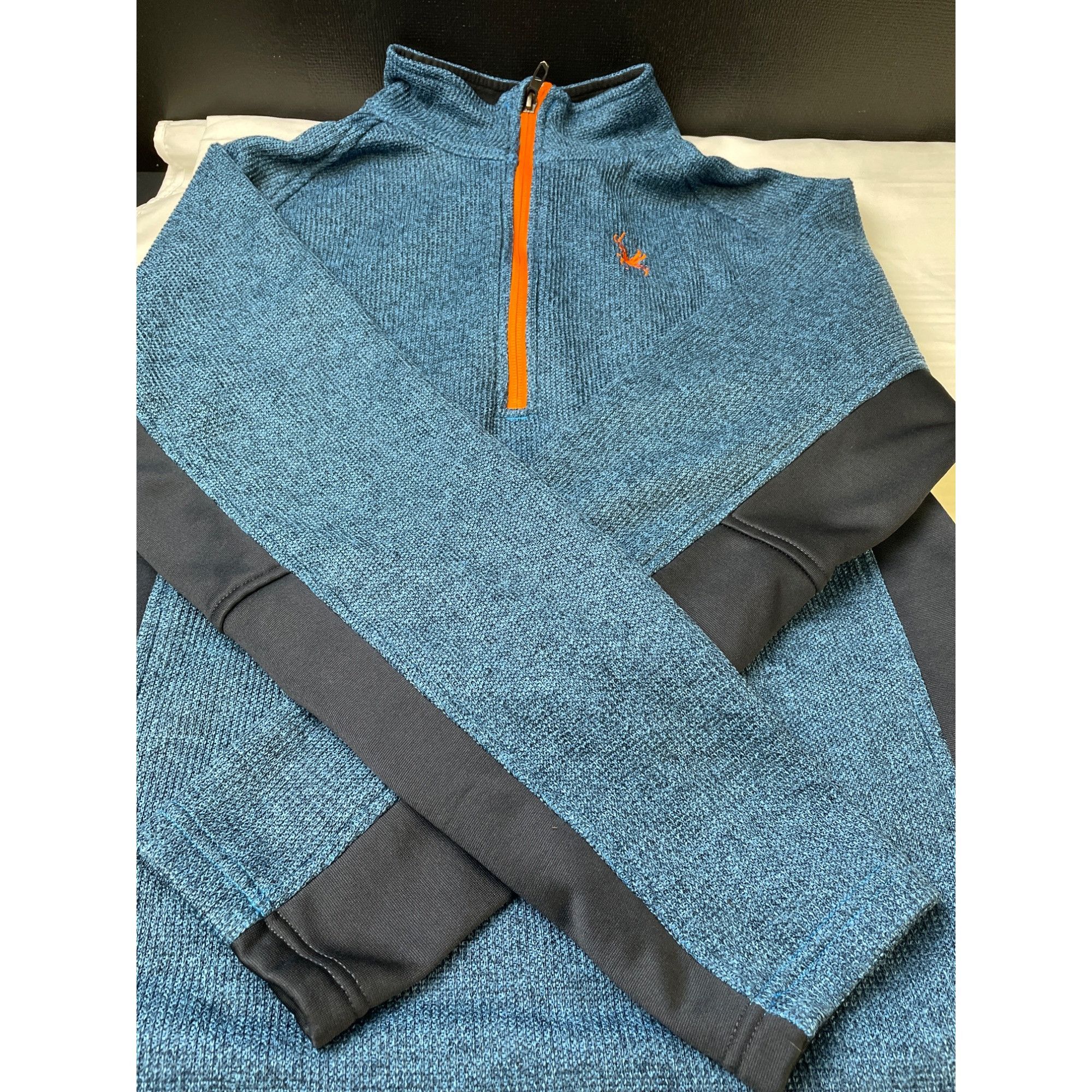 Spyder Spyder Men's Blue/Orange Half Zipper Pullover Sweater Size L Size US L / EU 52-54 / 3 - 7 Thumbnail
