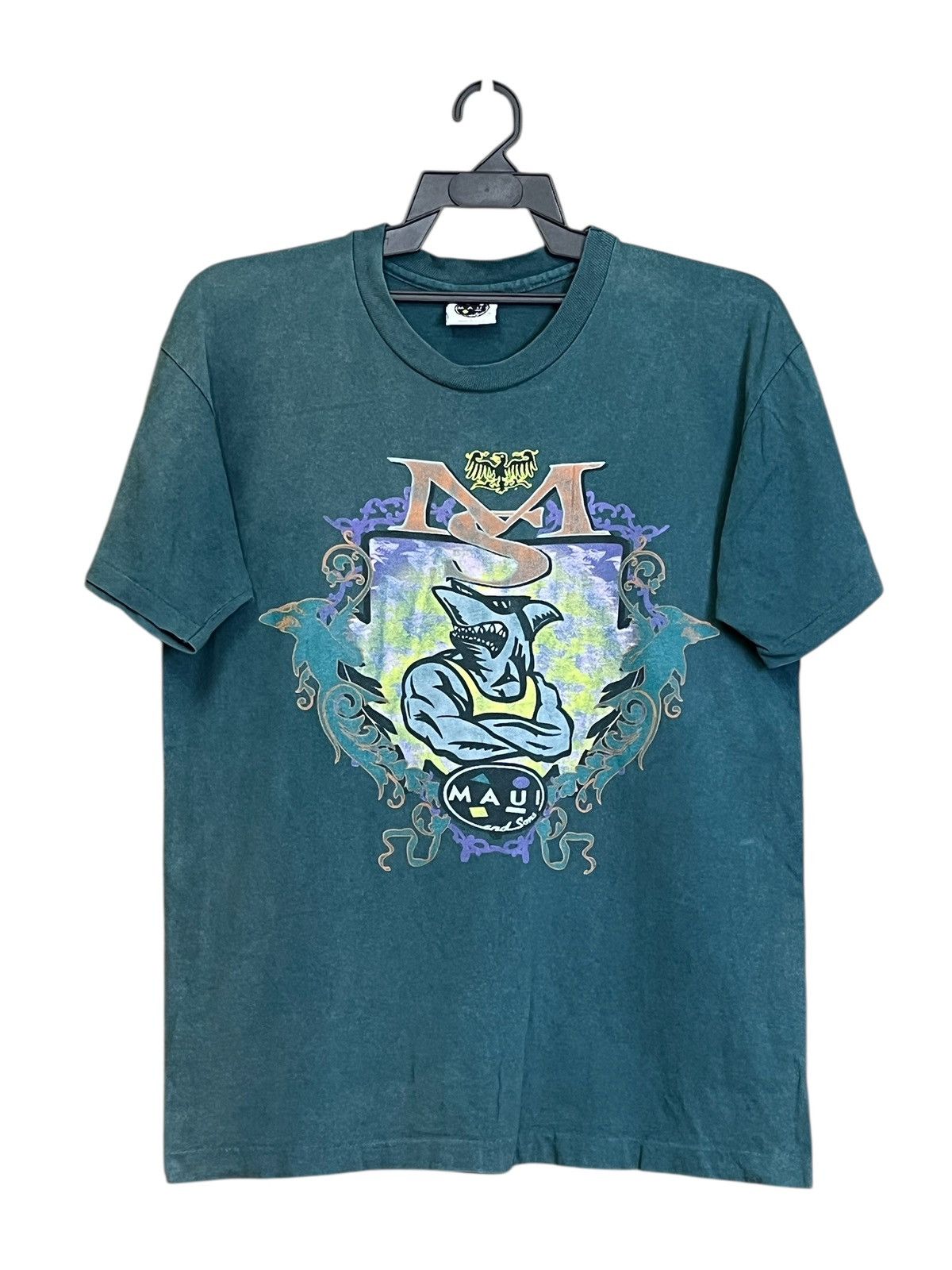 Maui and Sons Vintage 90s MAUI AND SONS shark faded tee shirt Size US M / EU 48-50 / 2 - 1 Thumbnail
