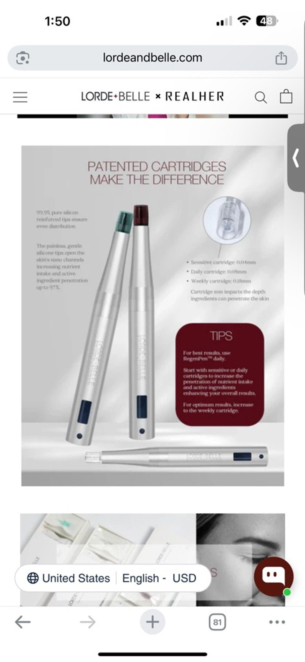 Designer NWB $299 RegenPen™ Lorde + Belle Tool + 5 Cartridges Size ONE SIZE - 12 Thumbnail