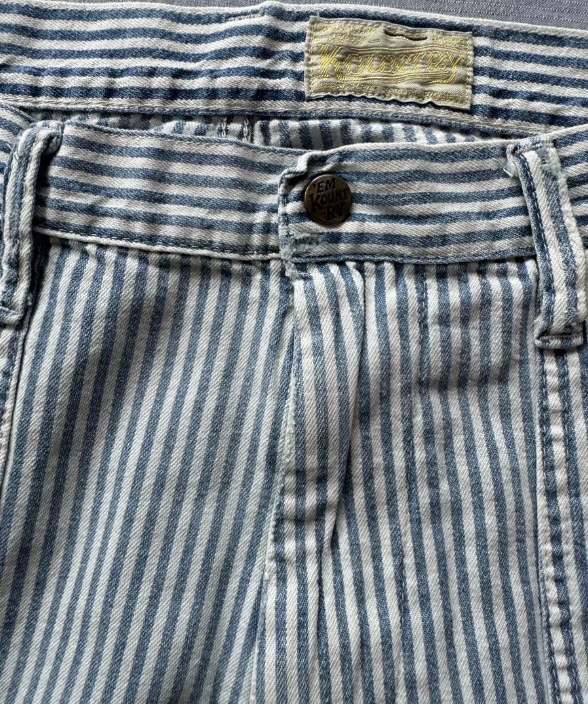 Kapital Kapital striped wide leg patch distressed pants Size US 32 / EU 48 - 6 Thumbnail