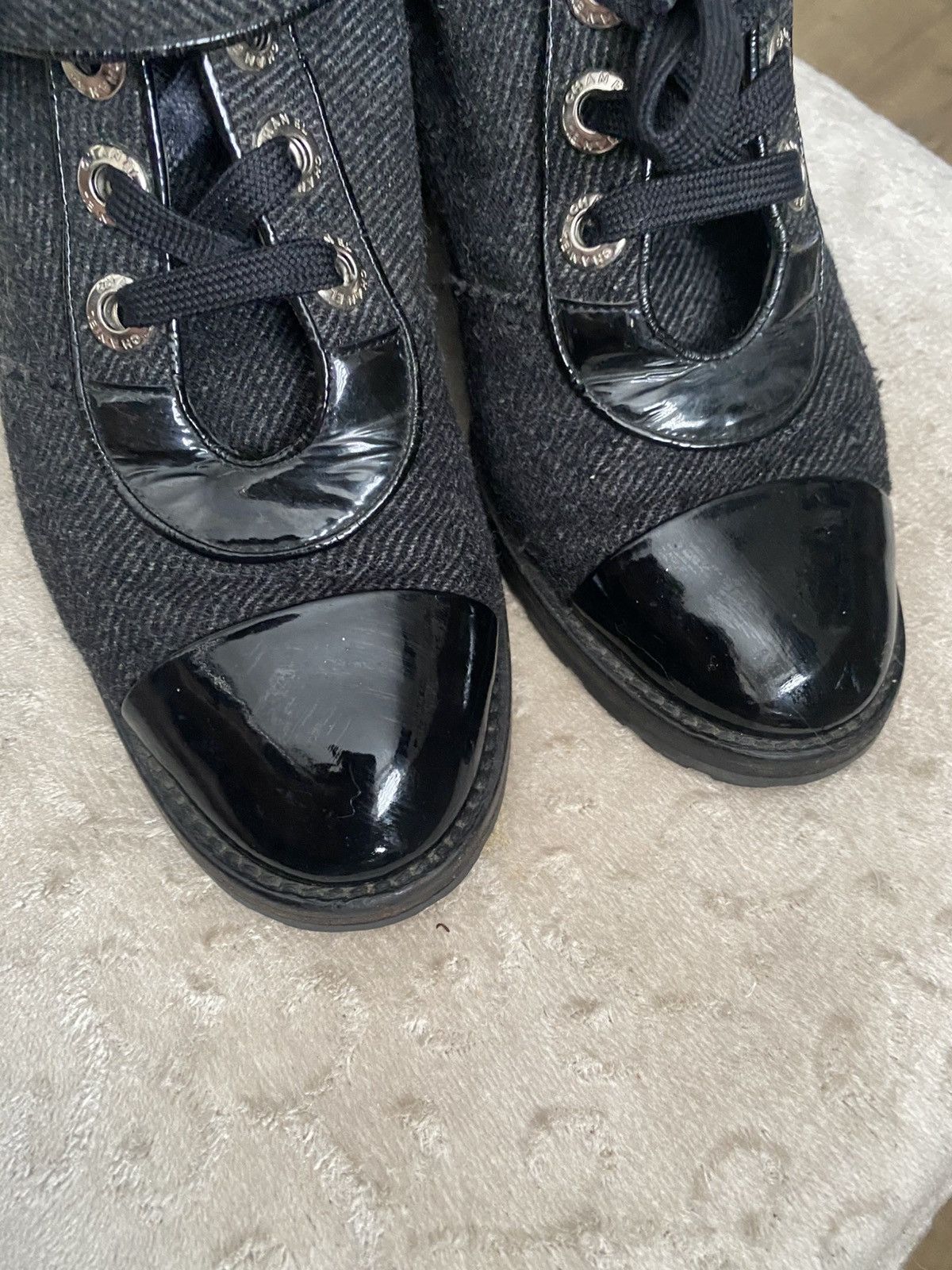 Chanel CHANEL 2008 EC Runway Wool Moto Boots (EC Runway / 2008 Size US 9 / IT 39 - 5 Thumbnail