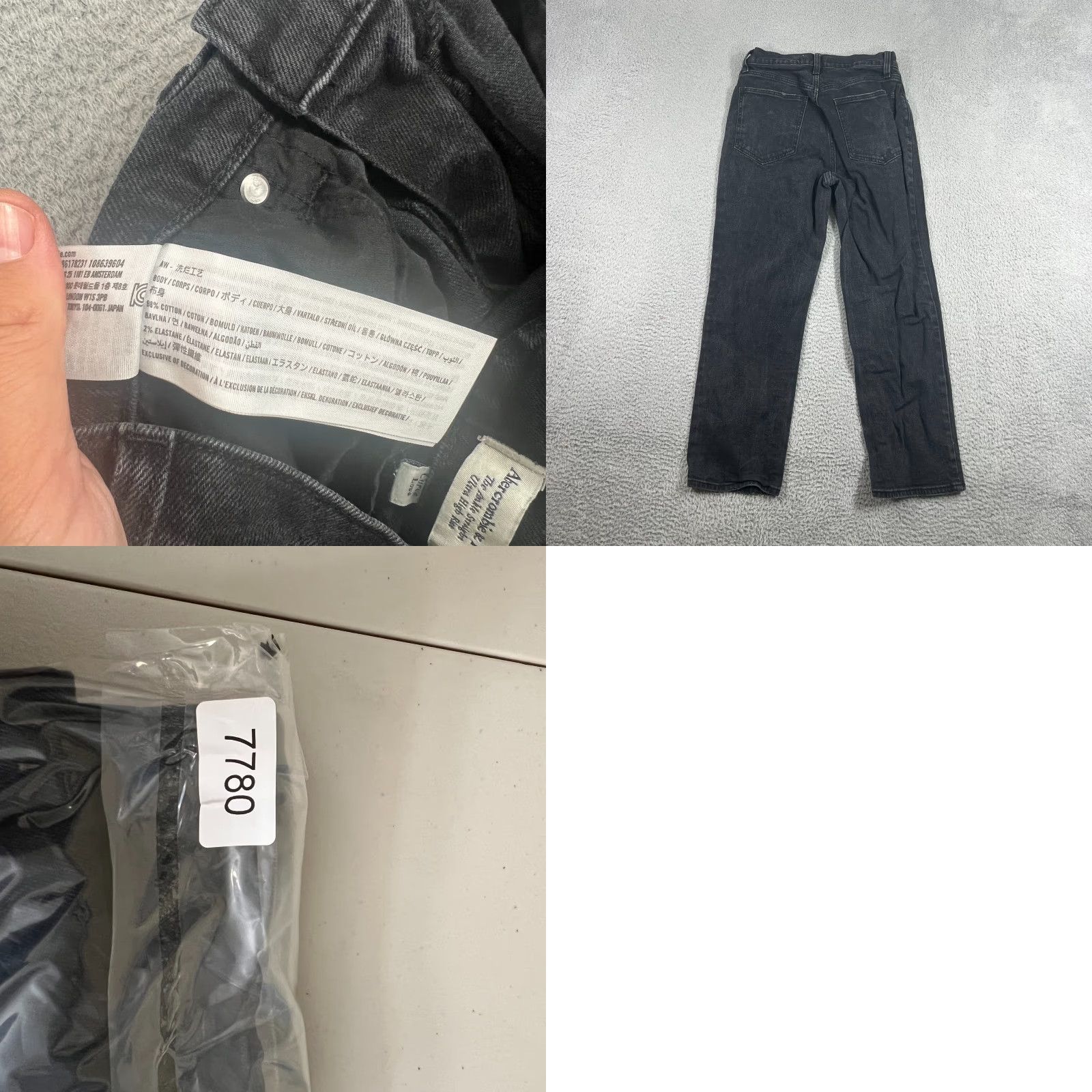 Abercrombie & Fitch VINTAGE Abercrombie & Fitch Women's Jeans 6 High-Rise Ankle Straight Leg Black Denim Size 28" / US 6 / IT 42 - 8 Thumbnail