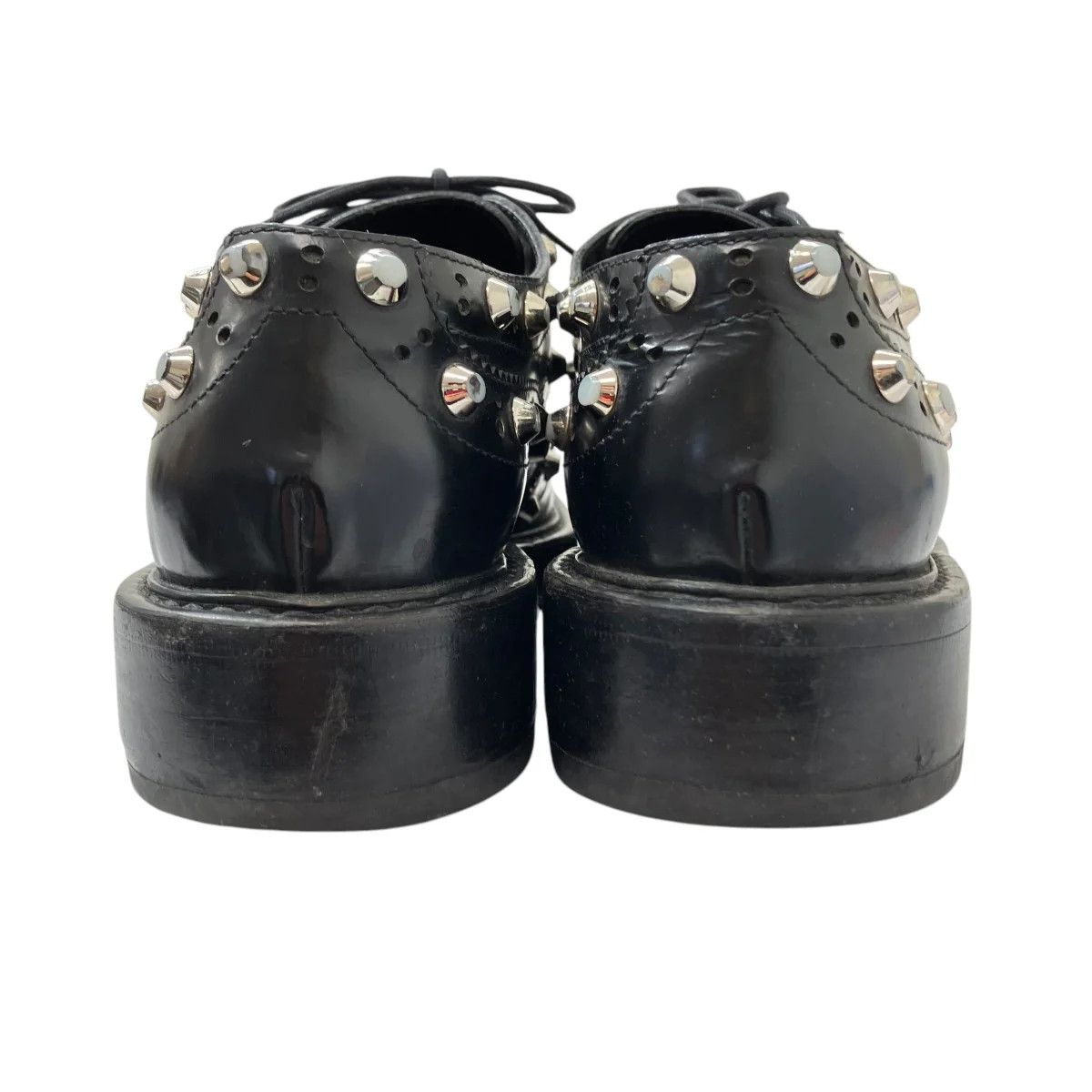 Balenciaga Studded Leather Wingtip Derby Shoes Size US 6 / IT 36 - 3 Thumbnail