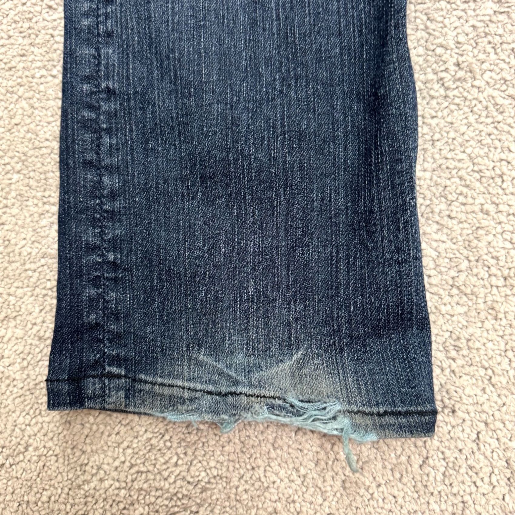 7 For All Mankind 7 For All Mankind Jeans Distressed Straight Leg Denim Dark Wash Womens 29 Blue 5-Pocket Regular Stretch Casual Size 29" - 7 Thumbnail