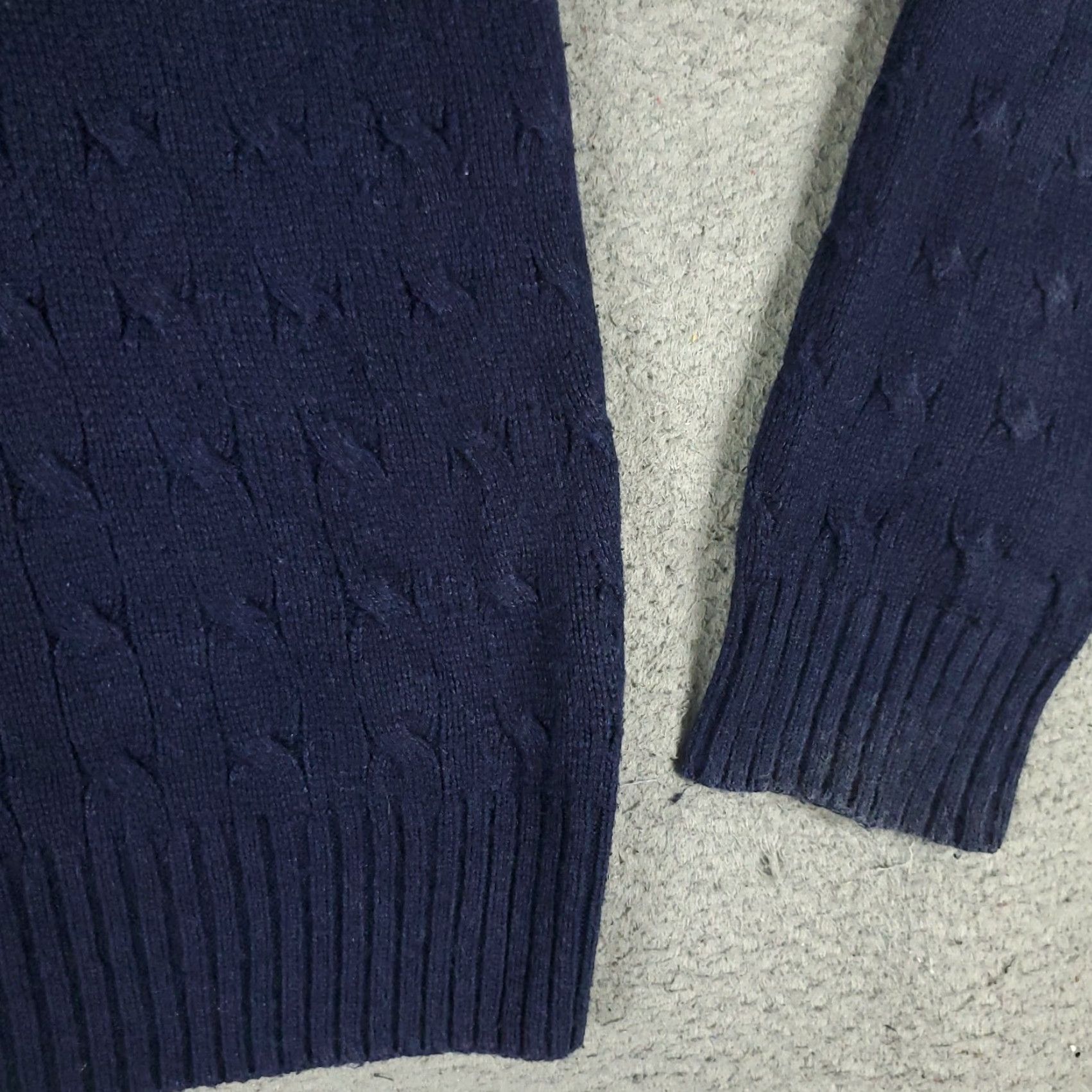 Ralph Lauren Ralph Lauren Sweater Mens XL Navy Blue Silk Cable-Knit Pony Crew Neck Sweatshirt Size US XL / EU 56 / 4 - 5 Thumbnail
