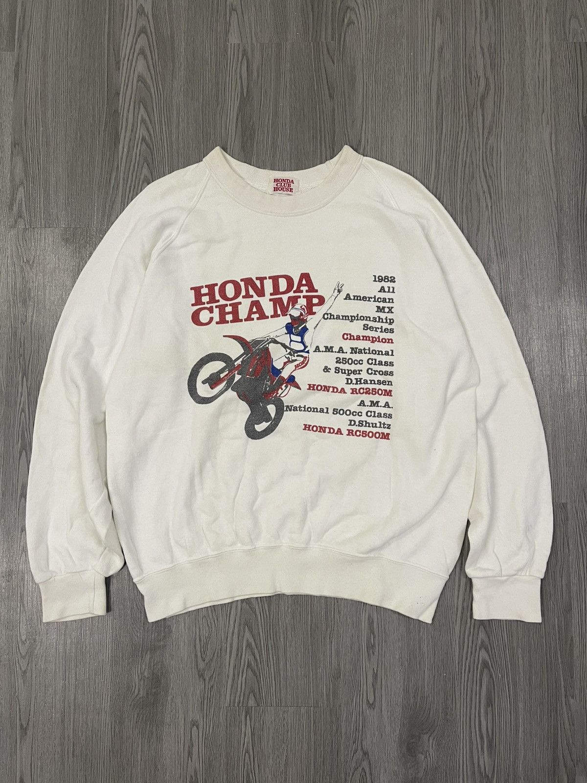 Honda Golden era 80s HONDA Champ MX dirt bike crewneck pullover Size US M / EU 48-50 / 2 - 6 Thumbnail