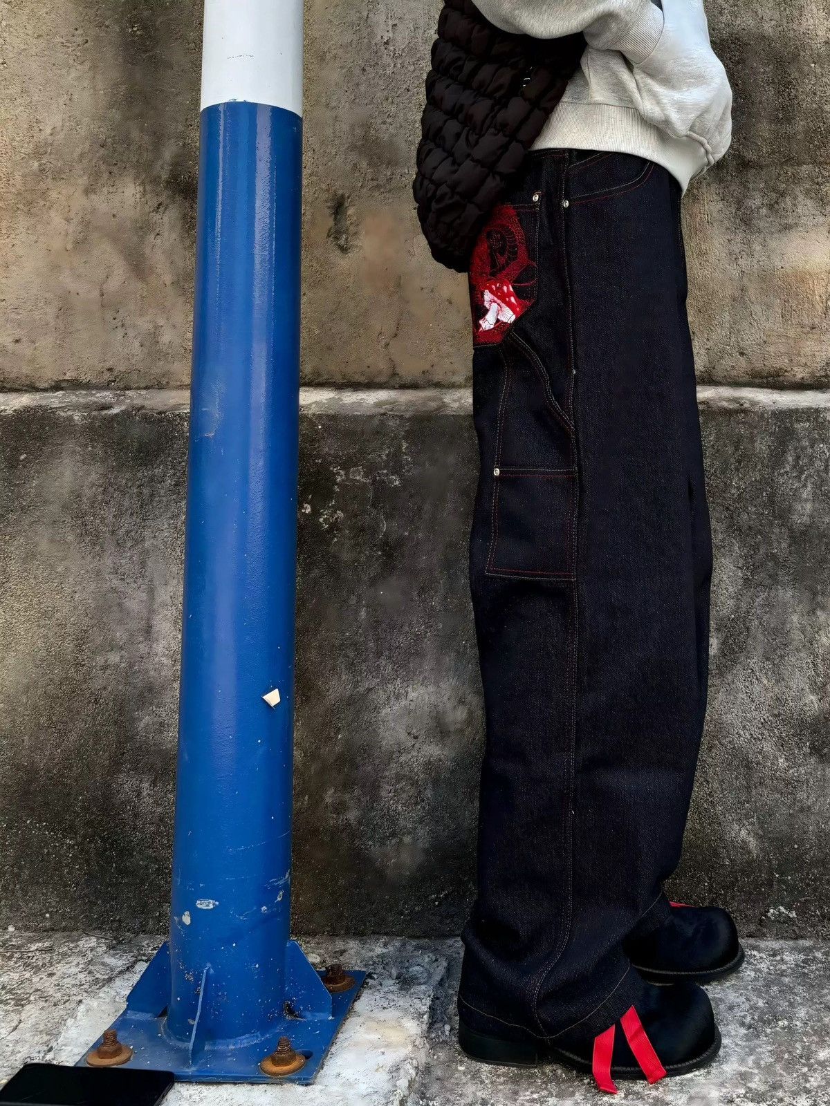 Designer × Japanese Brand 🐲DRAGON EMBROIDERY RAW DENIM Size 30" / US 8 / IT 44 - 3 Thumbnail