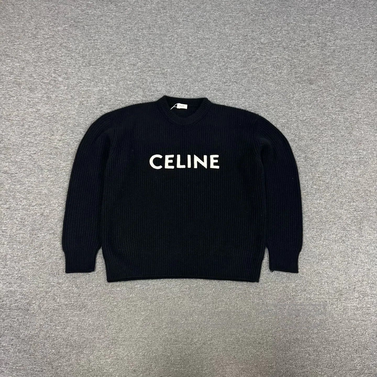 Celine CELINE Large logo on the chest; a knitted sweater| Size US S / EU 44-46 / 1 - 1 Thumbnail