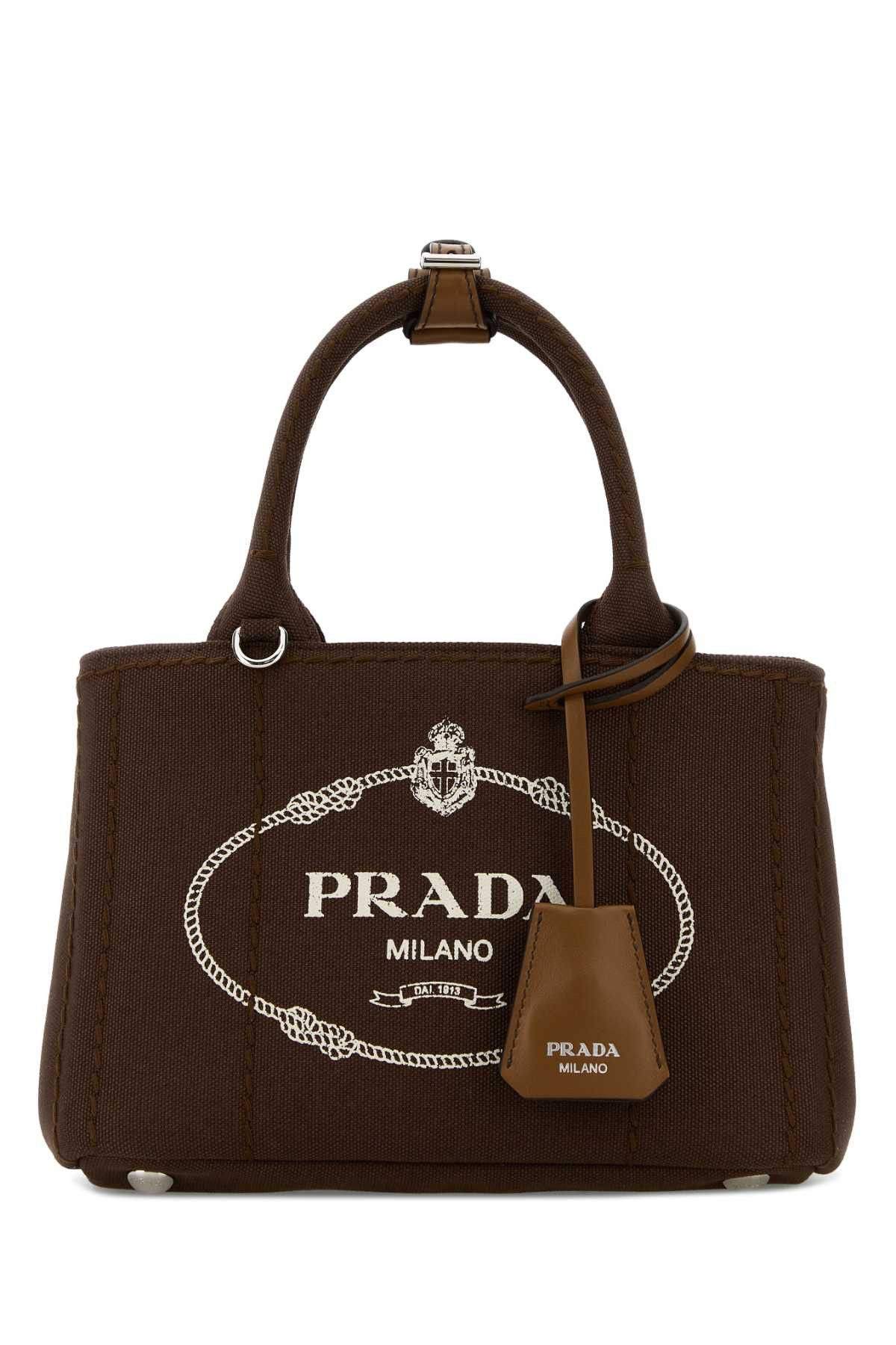 Prada Brown Canvas Mini Prada Jardiniã¨Re Handbag Size ONE SIZE - 1 Thumbnail