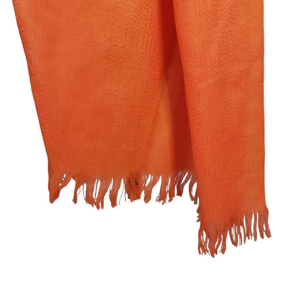 Designer CT834 Orange Pashmina Fringed Wrap Size ONE SIZE - 2 Thumbnail