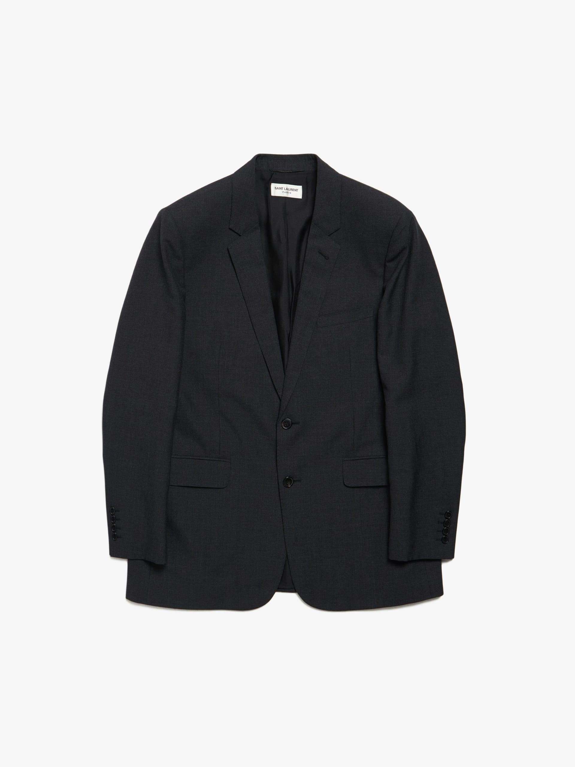 Saint Laurent Paris Dark Gray Black Button Classic Woolen Blazer Size US L / EU 52-54 / 3 - 1 Thumbnail
