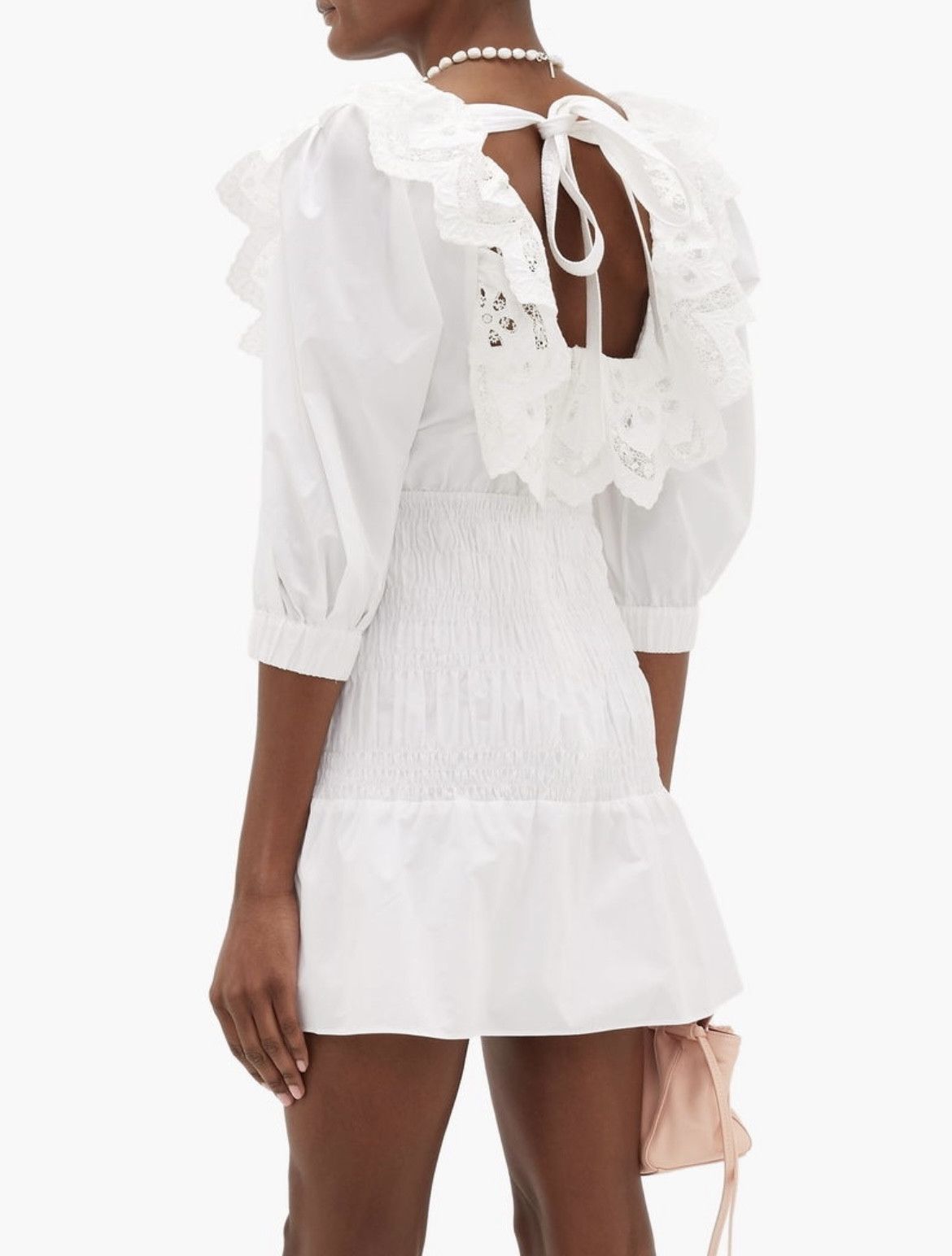 Self-Portrait embroidery white mini dress Size S / US 4 / IT 40 - 2 Thumbnail