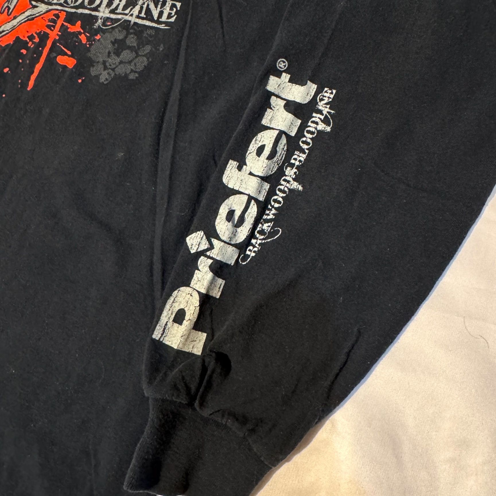 Gildan Priefert Backwoods & Bloodlines Deer Hunting Equipment Tshirt - L Black Shirt Mens Short Sleeve Logo 2010-2019 Jersey Cotton Gildan Regular Crew Neck Size US L / EU 52-54 / 3 - 4 Thumbnail