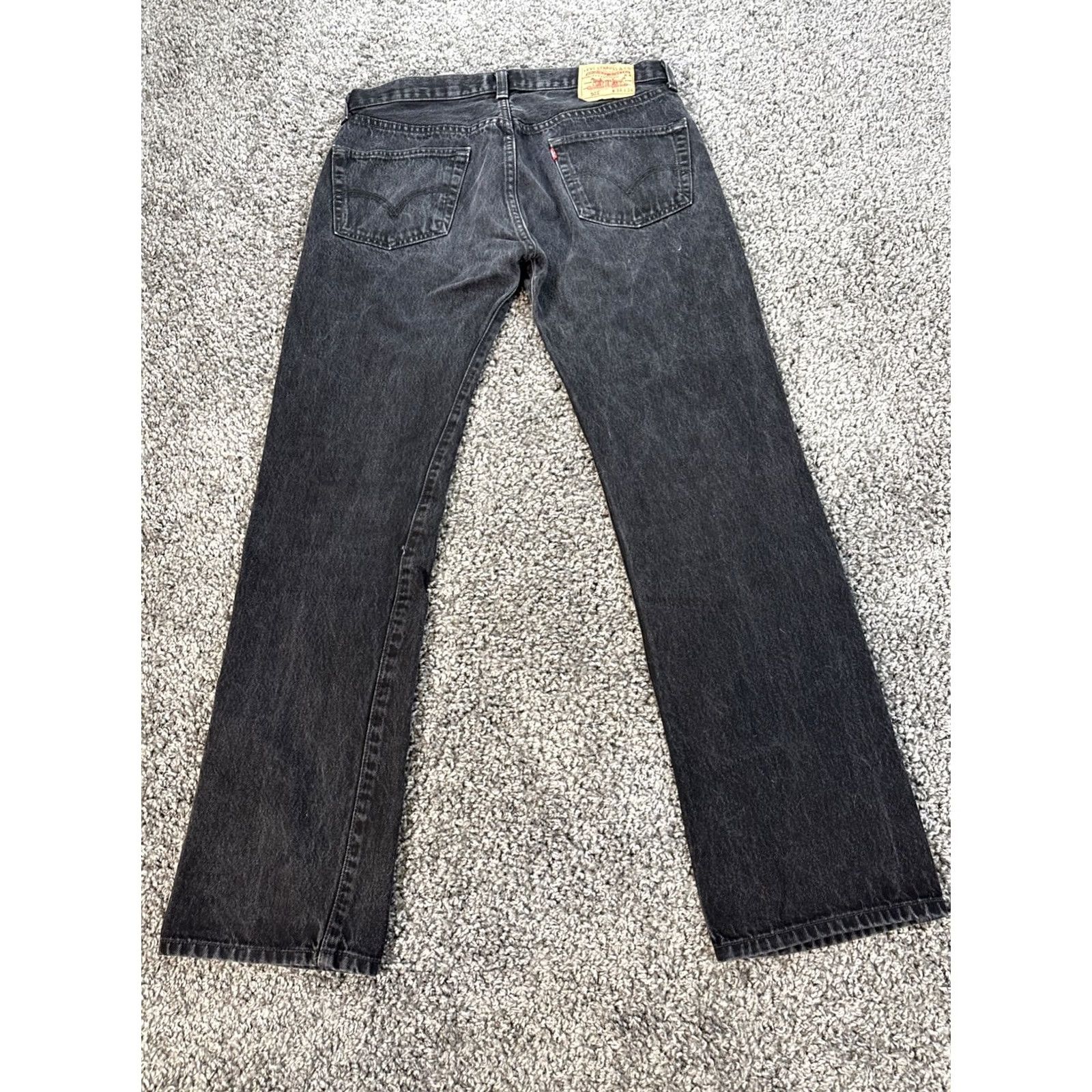 Levi's VINTAGE Levi's 501 Jeans Mens 34x32 Black Button Fly Straight Classic Denim 90s USA 5-Pocket Weathered/Light Wash Size US 34 / EU 50 - 8 Thumbnail