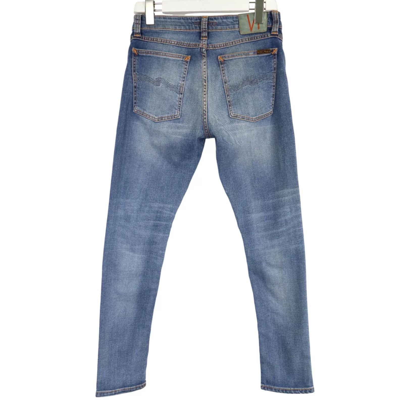 Vintage NUDIE Jeans Skinny Lin Slowly Worn Men's W31/L30 Whiskers Stretch Zip Fly Size US 31 - 2 Thumbnail