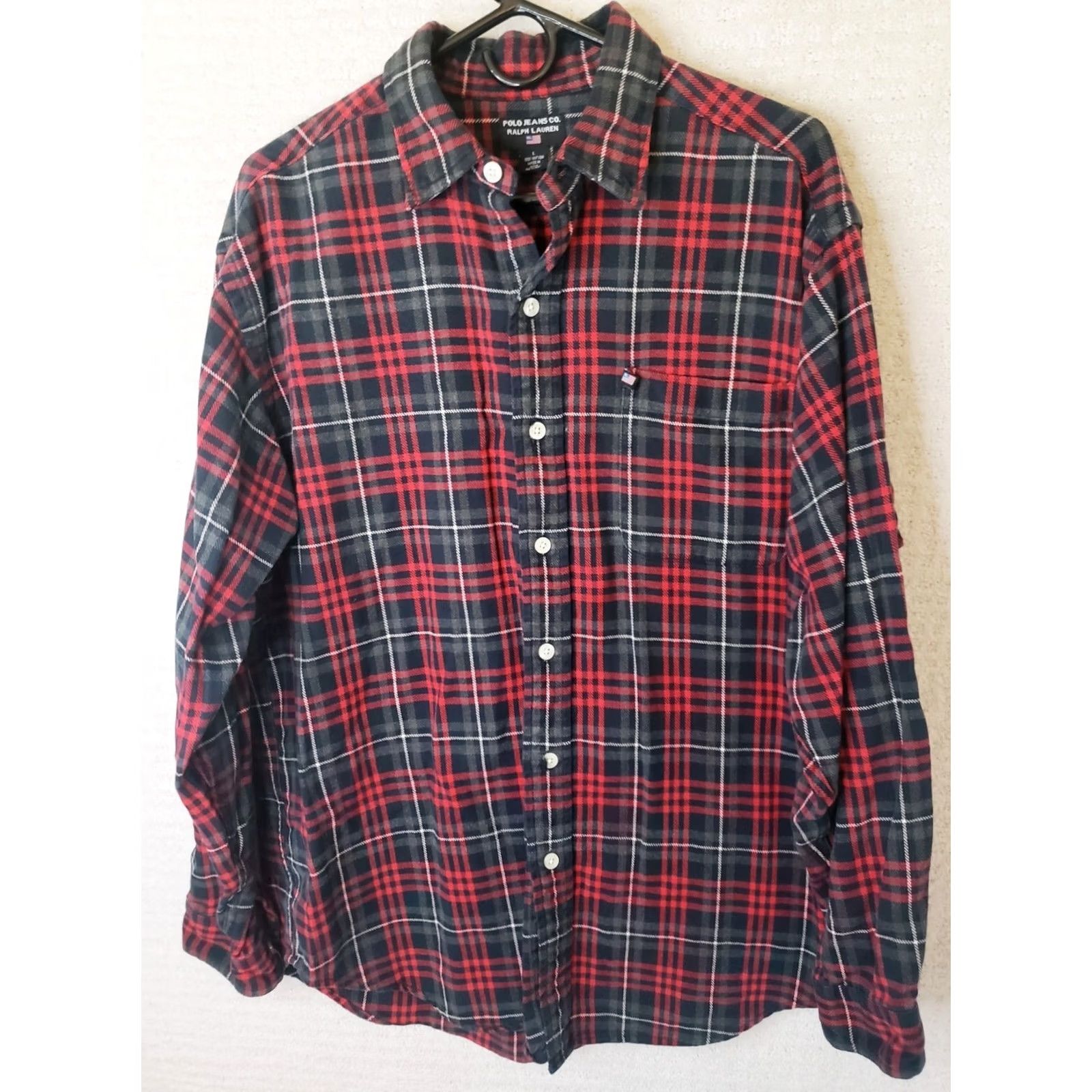 Polo Ralph Lauren Polo Ralph Lauren Jeans Co. Red Black Plaid Flannel Shirt Men's L Collared Button-Down Casual Workwear Size US L / EU 52-54 / 3 - 2 Thumbnail