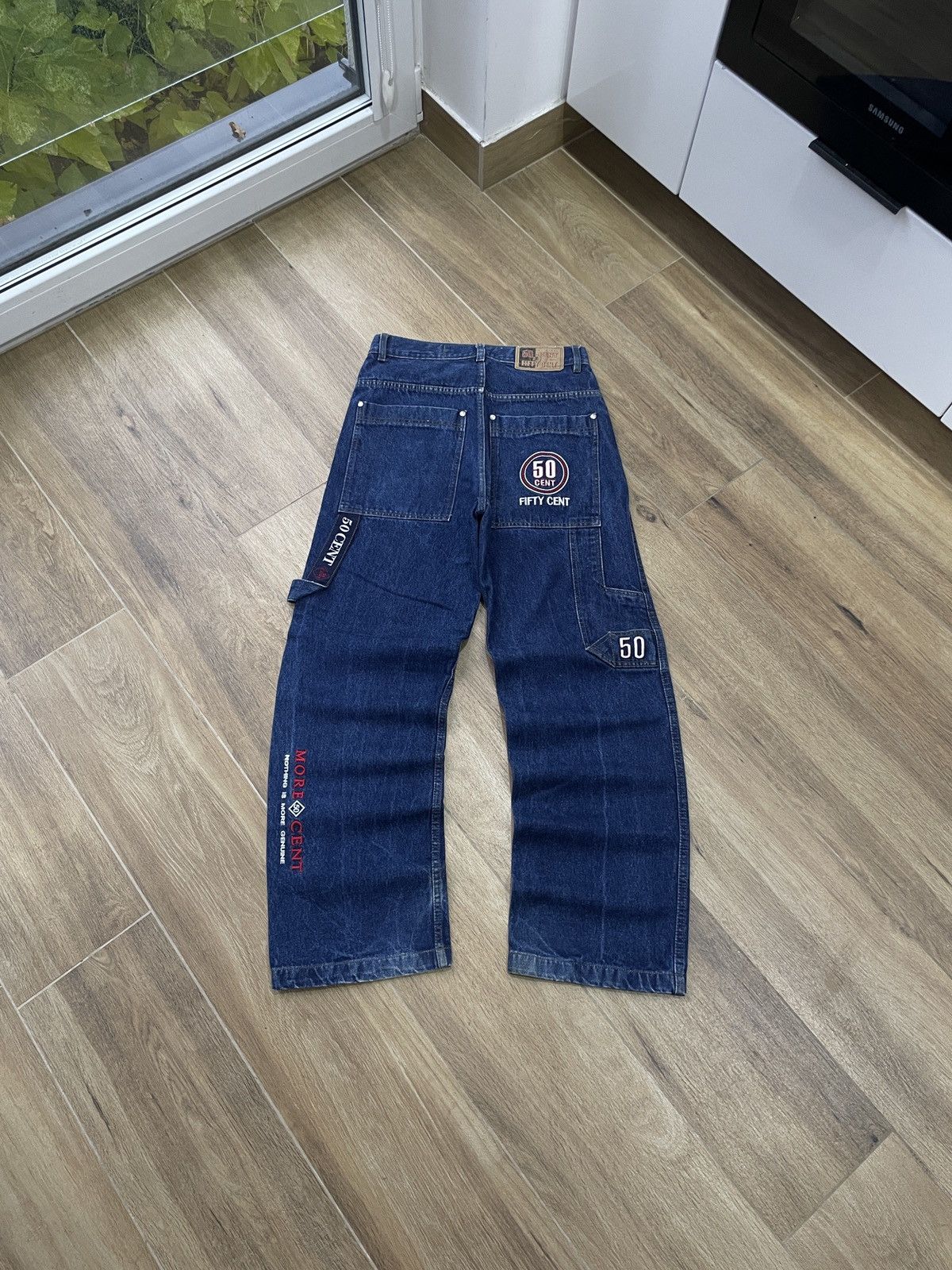 Vintage 50 Cent Baggy Jeans Carpenter Wide Avant Garde Y2K