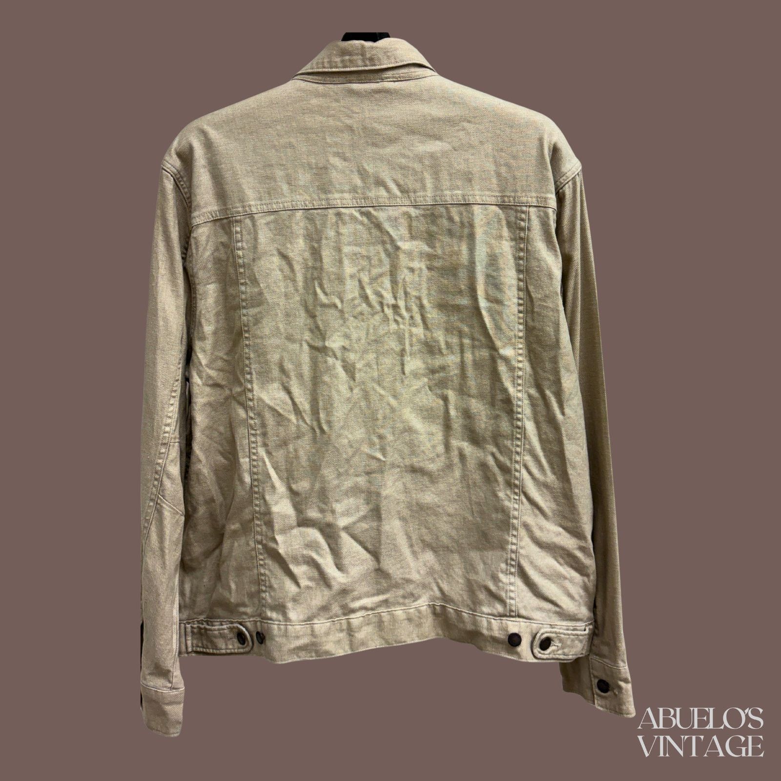 Vintage VTG Trucker Jacket | Jeremiah Khaki Cotton | Workwear Core Size US XL / EU 56 / 4 - 3 Thumbnail