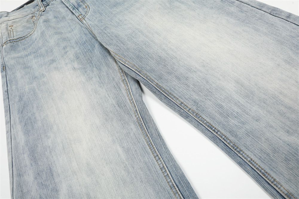 Japanese Brand × Jean American washed men's cleanfit distressed scimitar jeans Size US 34 / EU 50 - 5 Thumbnail