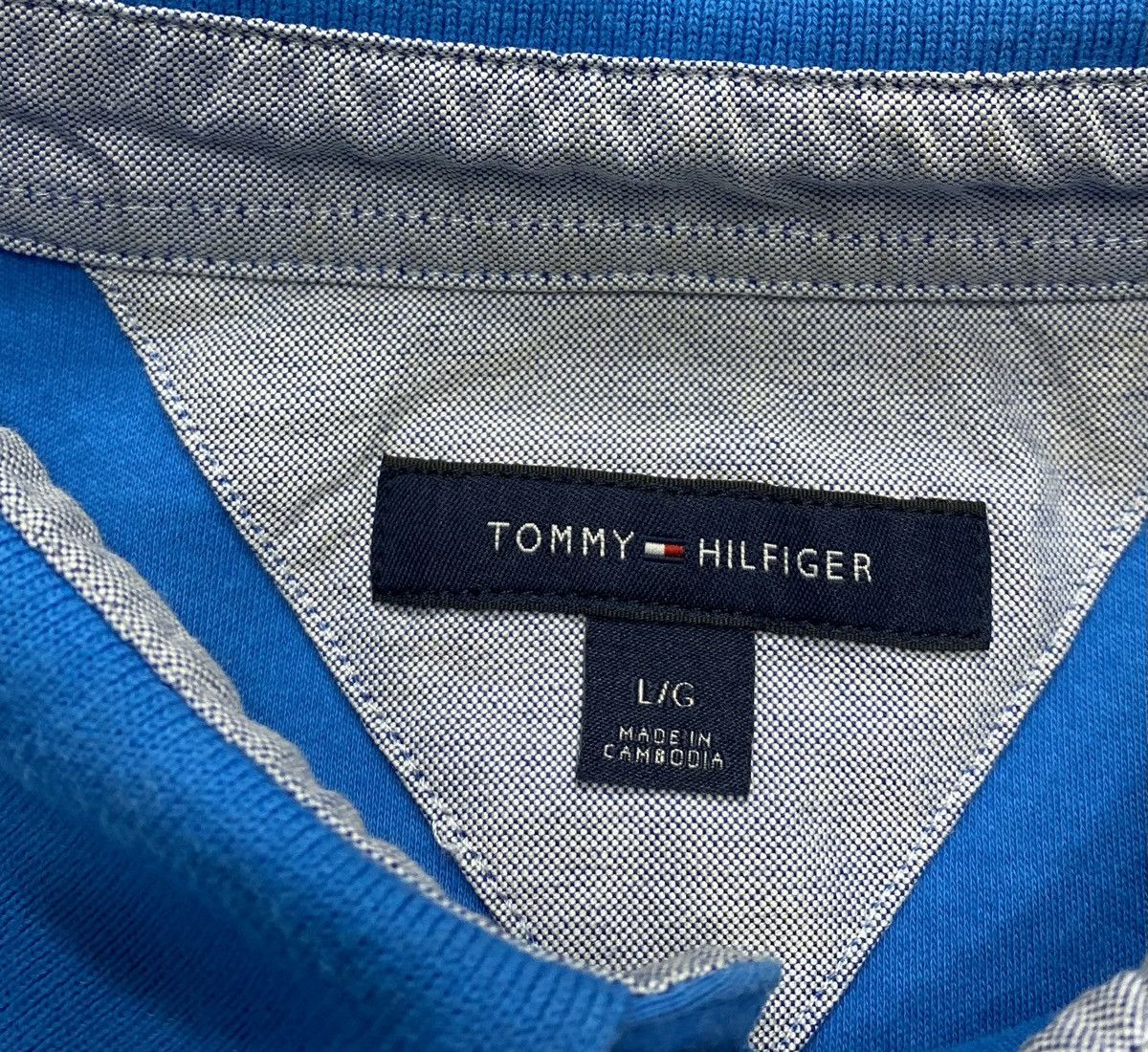 Tommy Hilfiger Vintage Tommy Hilfiger Azure Blue Interlock Polo Shirt Size US L / EU 52-54 / 3 - 3 Thumbnail