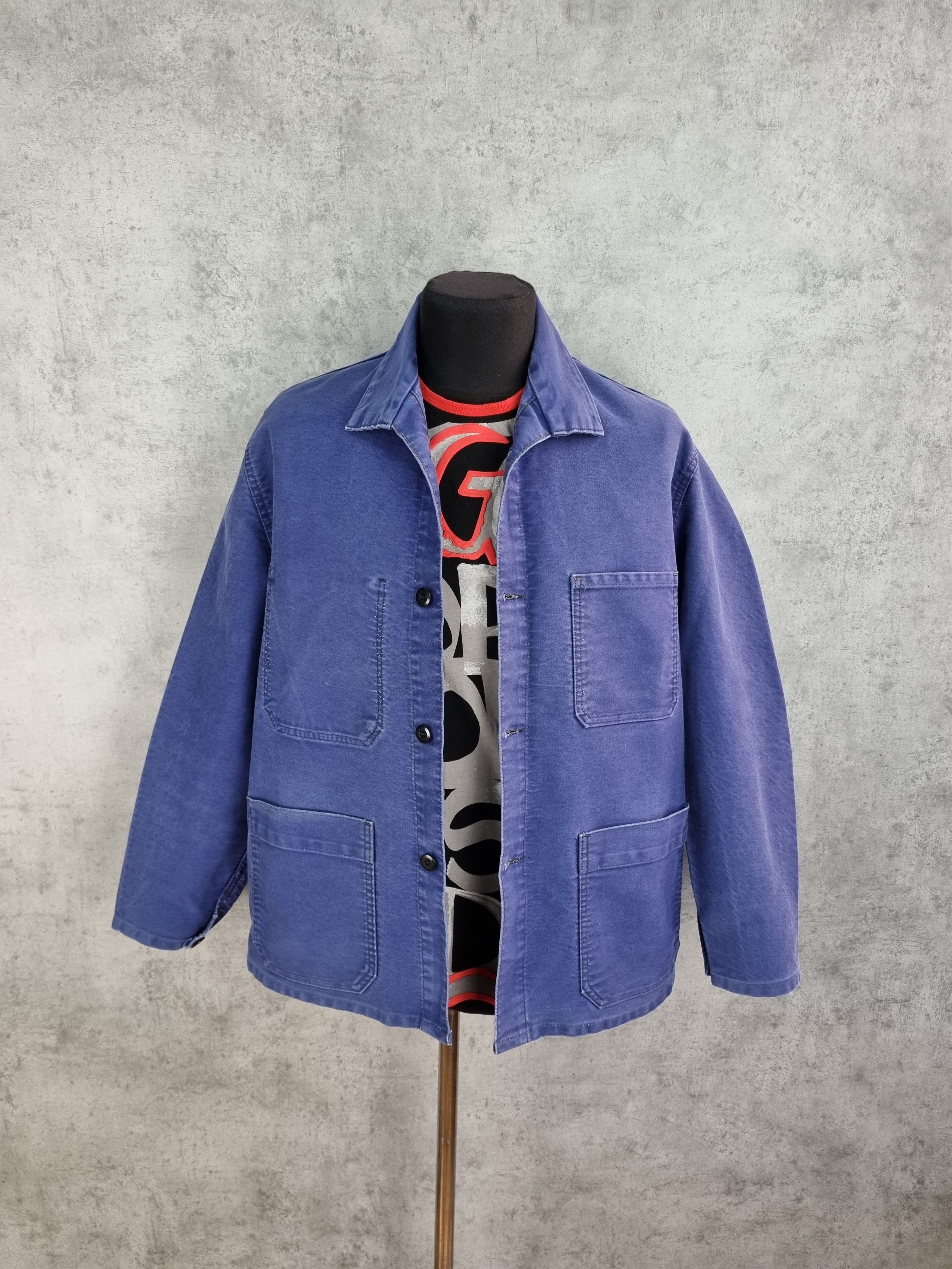 Le Laboureur Vintage French Chore Worker Relaxed Fit Faded Light Jacket Size US XL / EU 56 / 4 - 4 Thumbnail