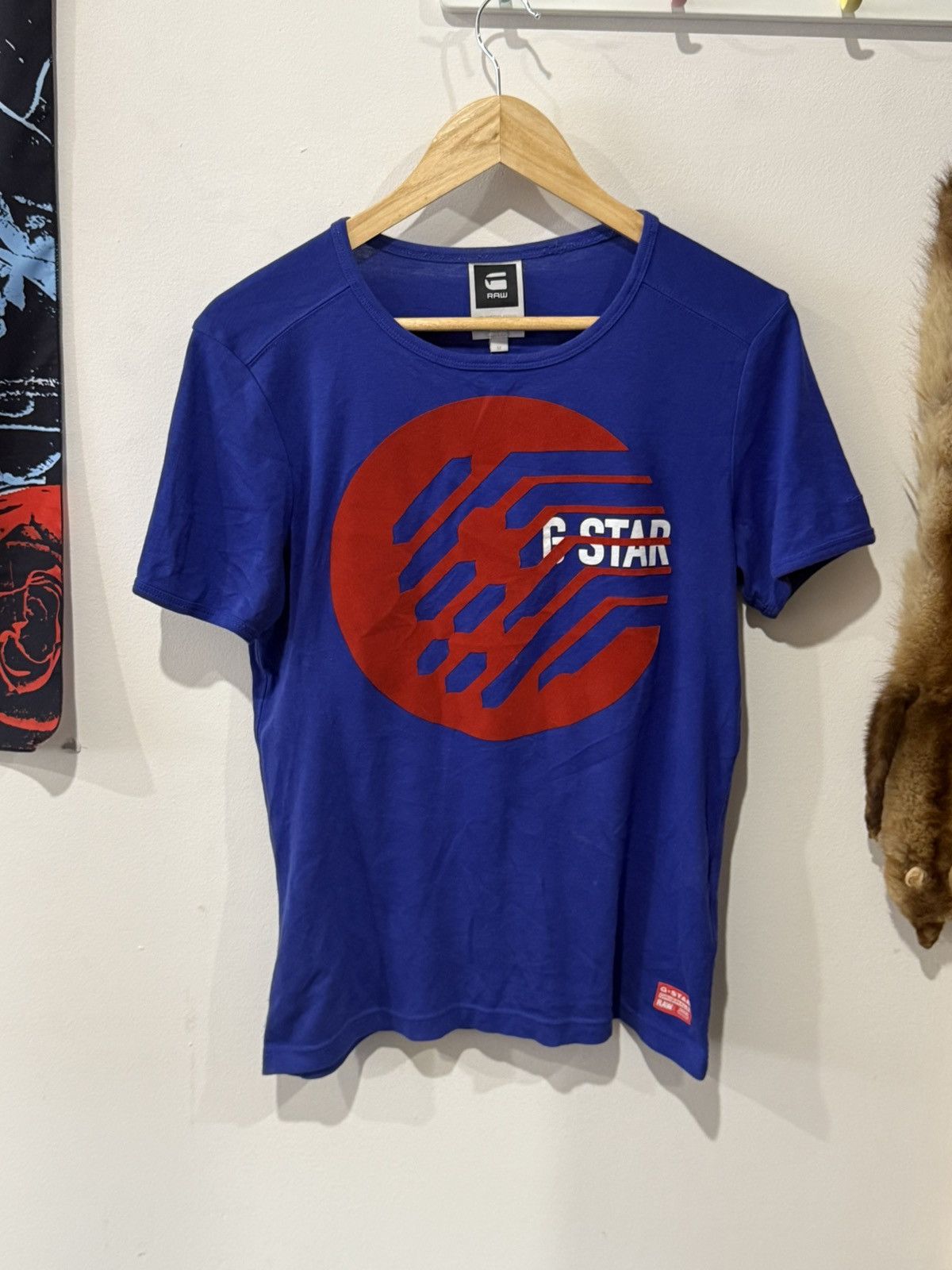 G-Star G-STAR RAW Shirt Blue and Red Tee Size US M / EU 48-50 / 2 - 1 Thumbnail