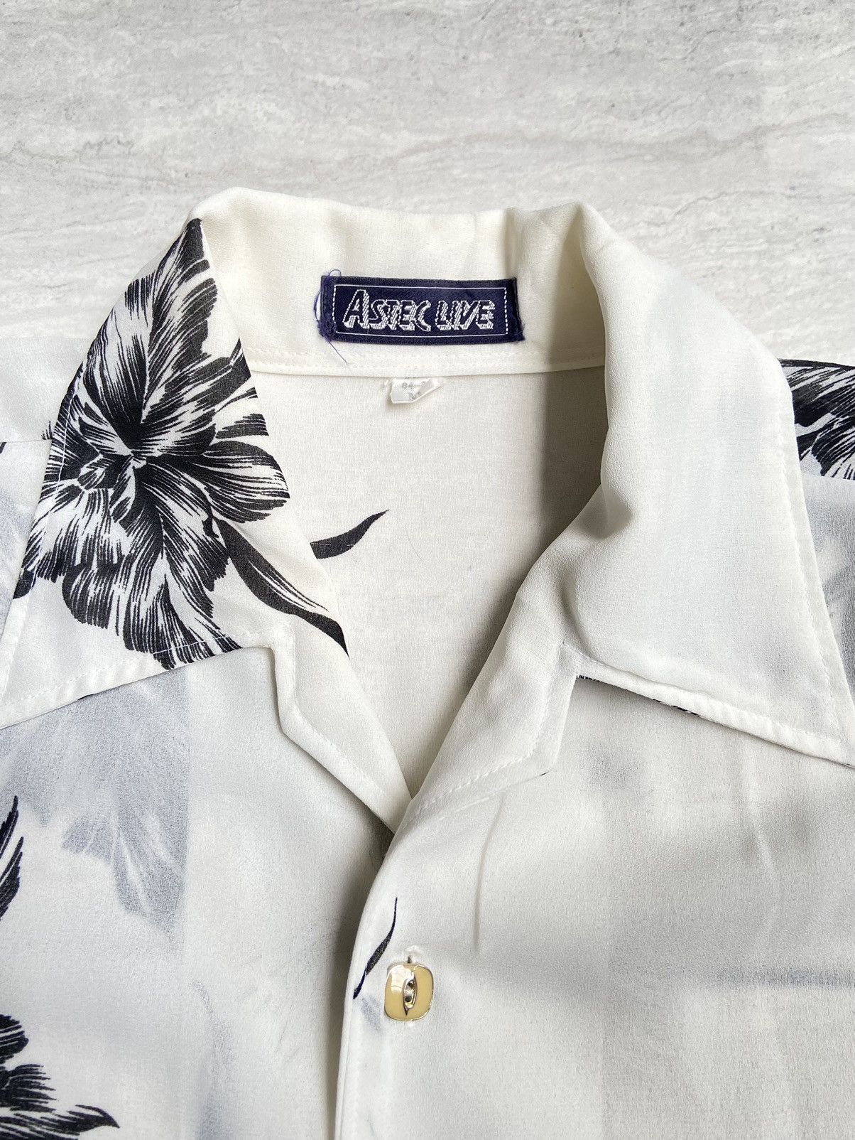 Designer × Japanese Brand ASTEC LIVE White Flower Motive Shirt Size US S / EU 44-46 / 1 - 10 Thumbnail
