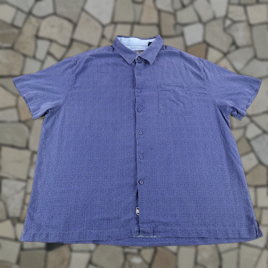 Nat Nast Nat Nast Shirt Mens 2XL Blue Silk Blend Button-Up Camp Luxury Relax Beach Geometric Short Sleeve Collared Button Casual Travel Pockets Size US XXL / EU 58 / 5 - 1 Thumbnail