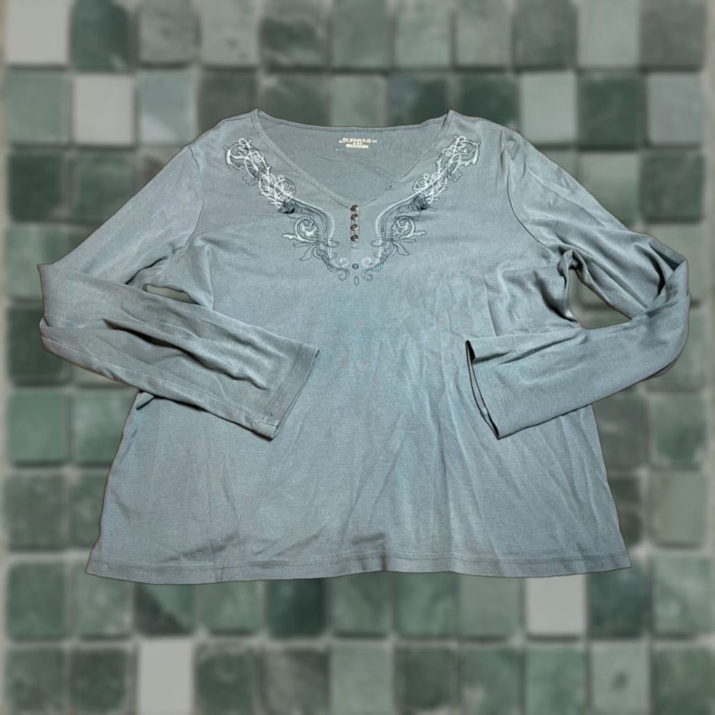 Vintage St. John's Bay Womens XL Teal Long Sleeve Blouse User: St. John's Bay Womens XL Teal Long Sleeve Blouse Size XL / US 12-14 / IT 48-50 - 1 Thumbnail
