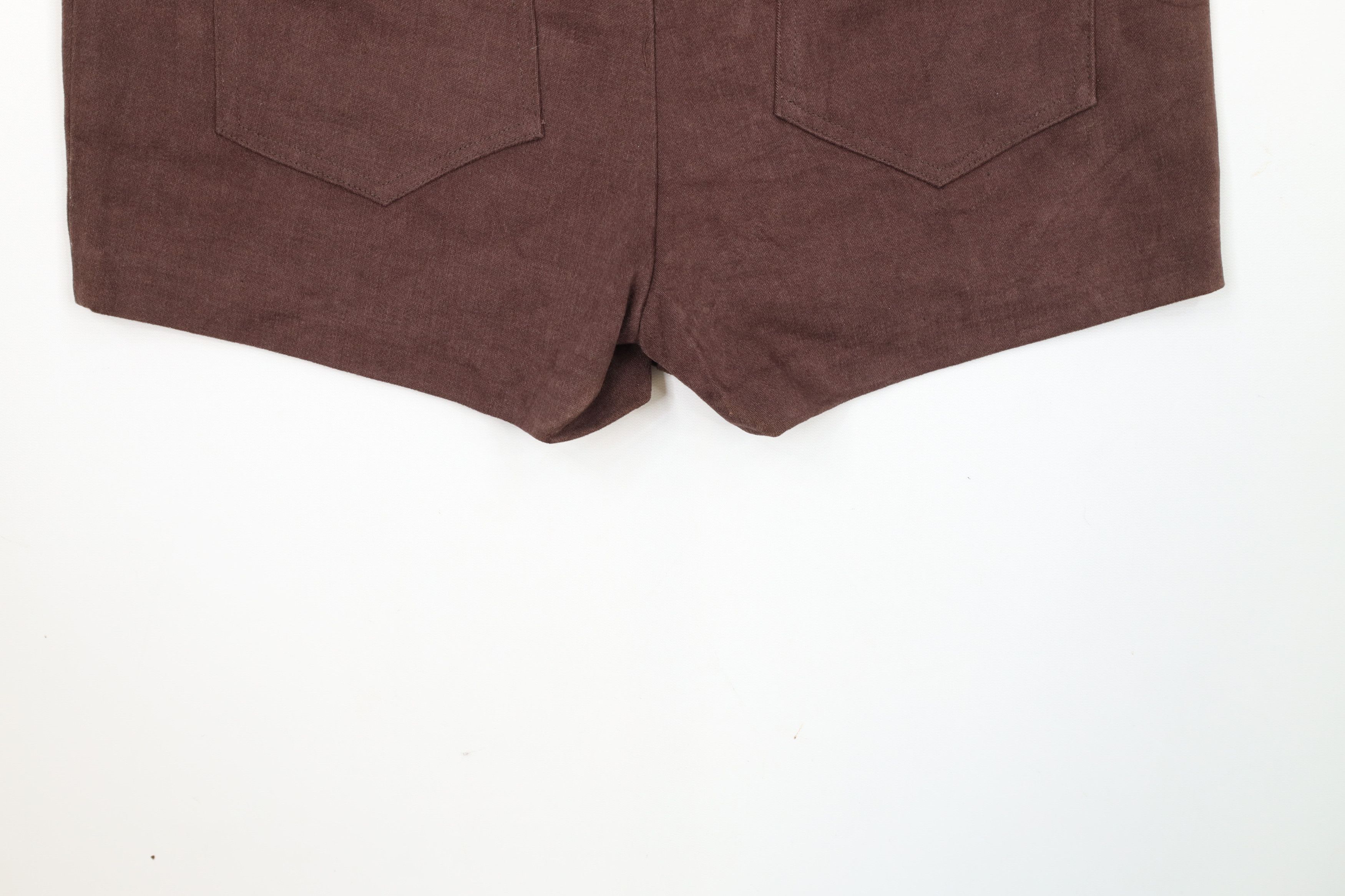 Vintage Vintage 70s Streetwear Chamois Cloth Booty Shorts Brown USA Size 32" / US 10 / IT 46 - 13 Thumbnail