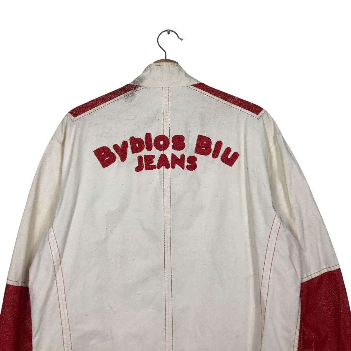 Vintage 🔥VINTAGE BIKER JACKET BYBLOS BLU ITALY LAMPO ZIPPER Size US M / EU 48-50 / 2 - 11 Thumbnail