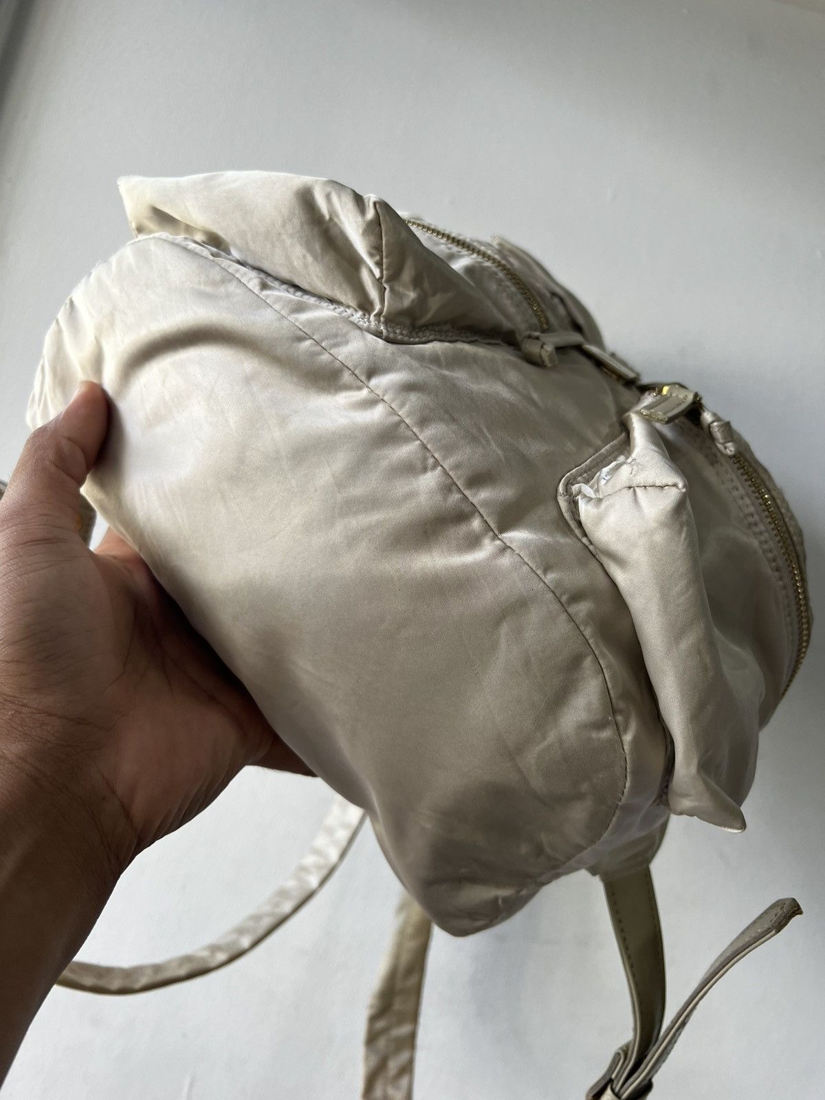 Designer × Norma Kamali Norma Kamali Beige Tessuto Nylon MultiPocket Backpack Size ONE SIZE - 6 Thumbnail