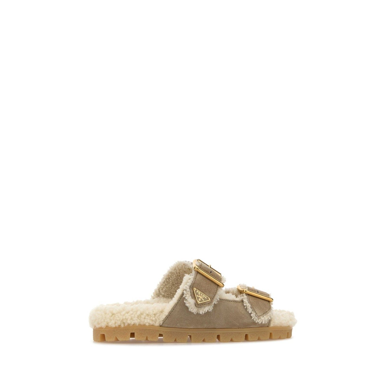 Prada PRADA Triangle Beige Brown Suede Slippers New And Authentic Size US 6 / IT 36 - 3 Thumbnail
